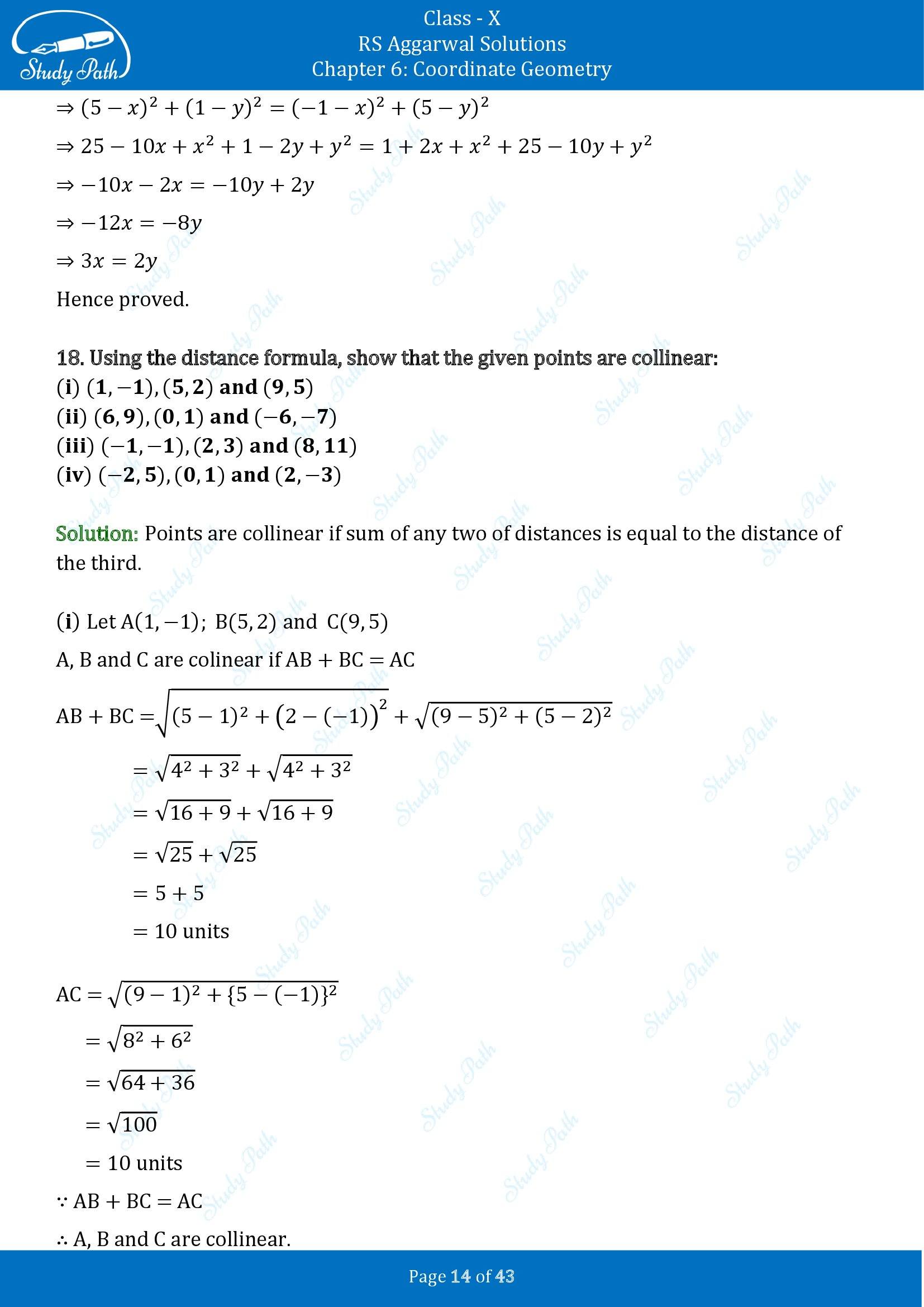 RS Aggarwal Solutions for Class 10 Chapter 6 Coordinate Geometry Exercise 6A 00014