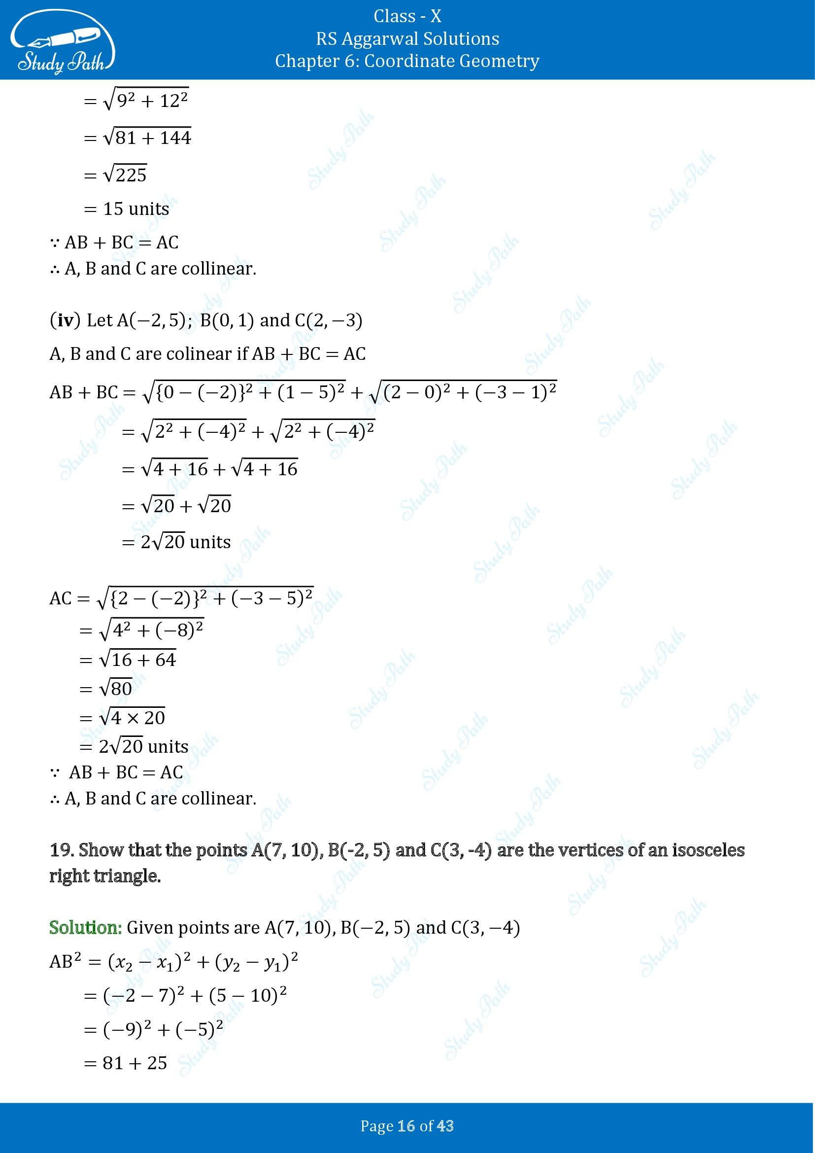 RS Aggarwal Solutions for Class 10 Chapter 6 Coordinate Geometry Exercise 6A 00016