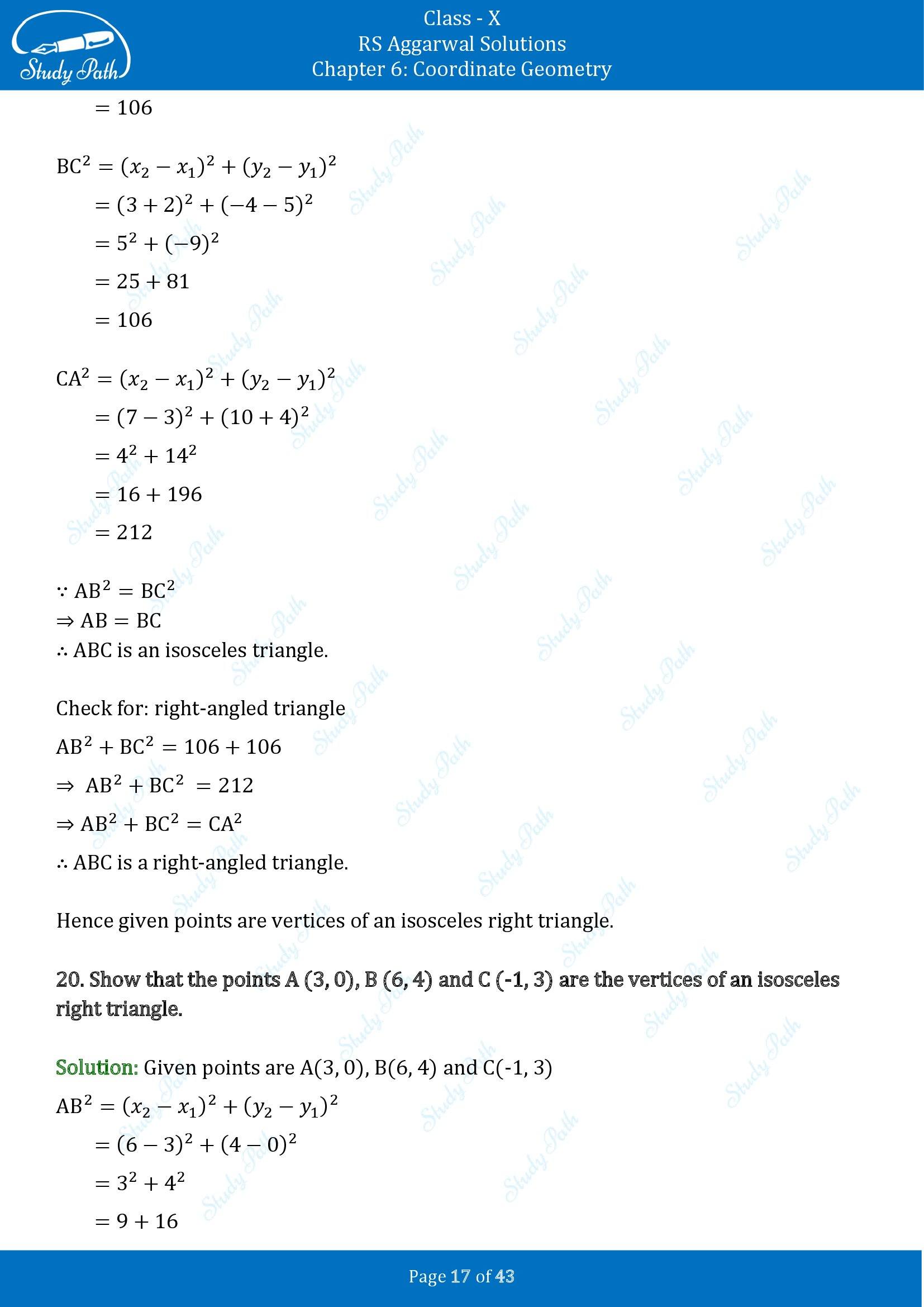 RS Aggarwal Solutions for Class 10 Chapter 6 Coordinate Geometry Exercise 6A 00017