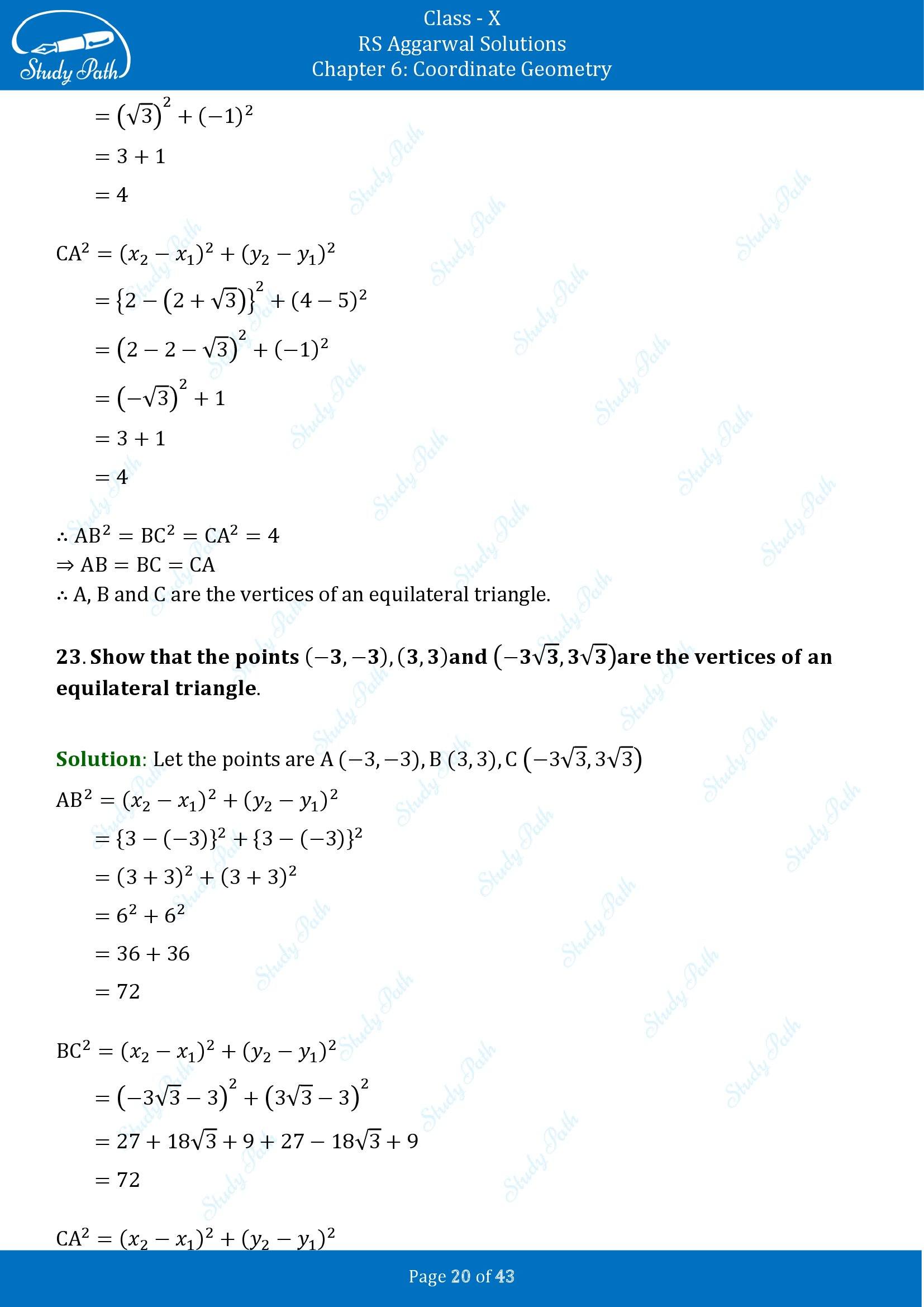 RS Aggarwal Solutions for Class 10 Chapter 6 Coordinate Geometry Exercise 6A 00020