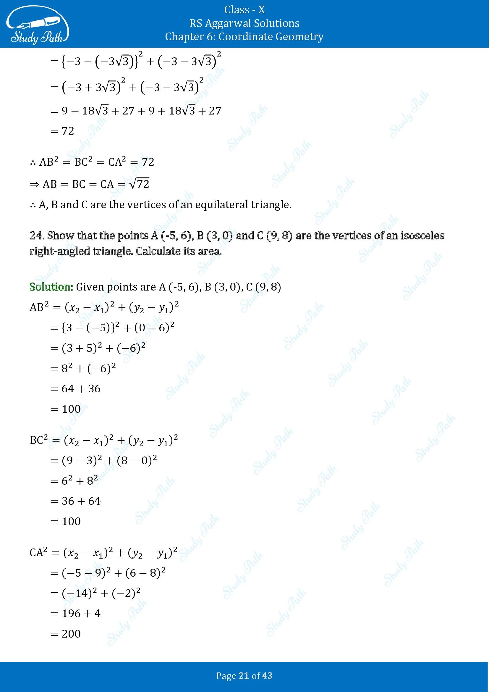 RS Aggarwal Solutions for Class 10 Chapter 6 Coordinate Geometry Exercise 6A 00021