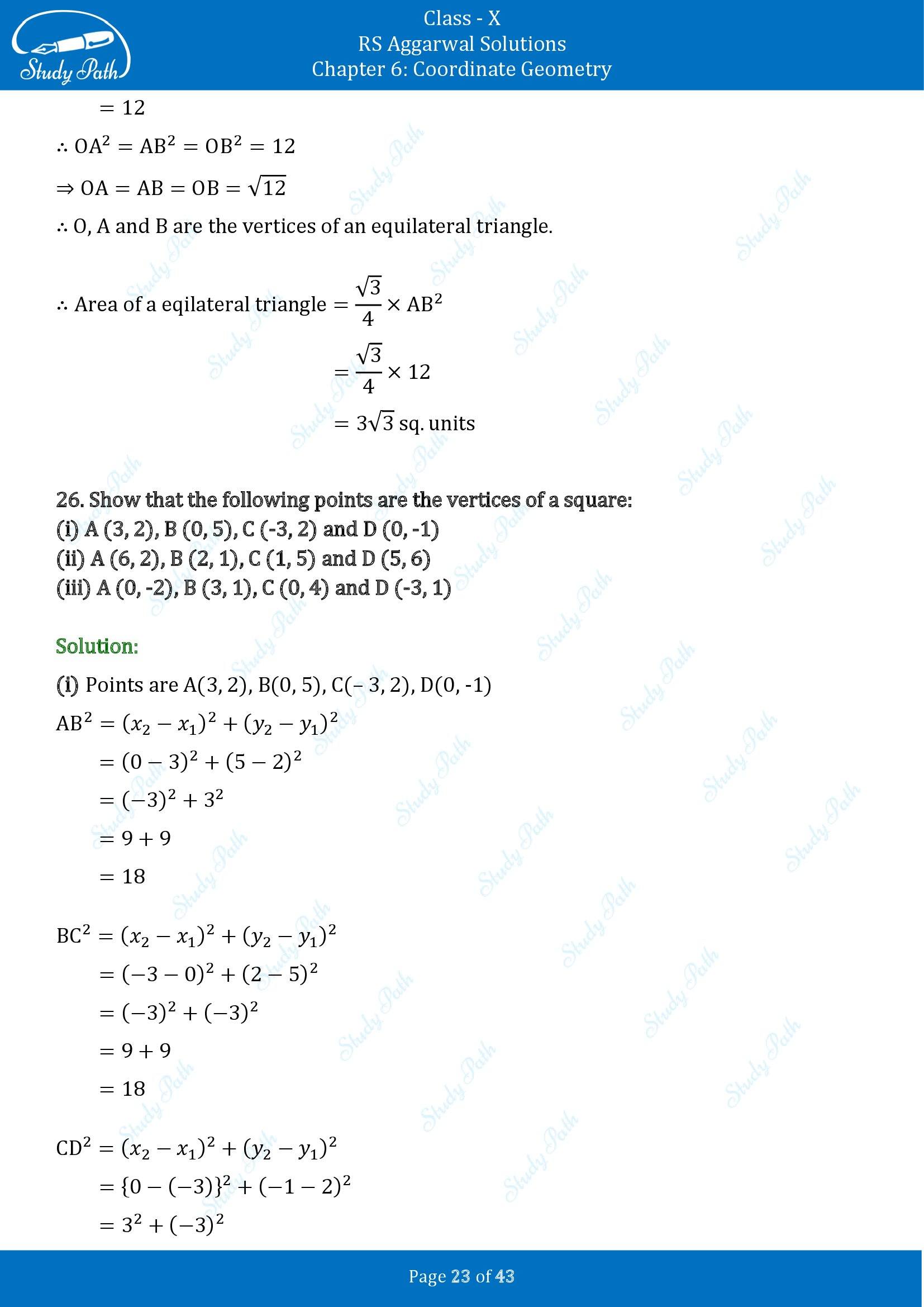 RS Aggarwal Solutions for Class 10 Chapter 6 Coordinate Geometry Exercise 6A 00023