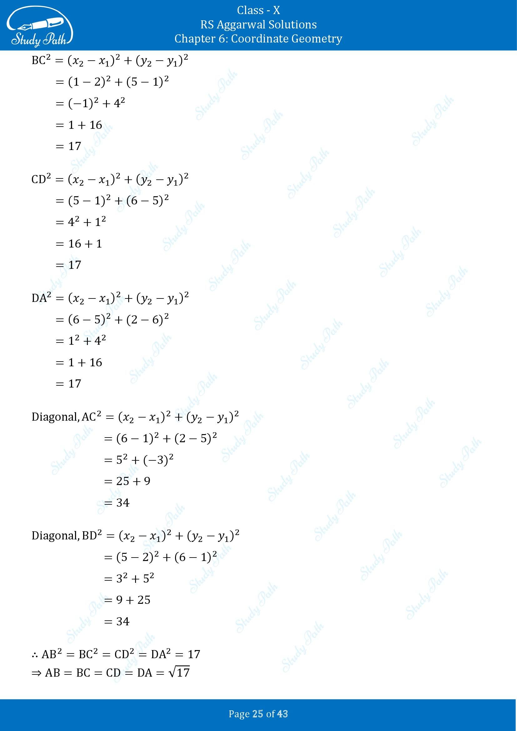 RS Aggarwal Solutions for Class 10 Chapter 6 Coordinate Geometry Exercise 6A 00025