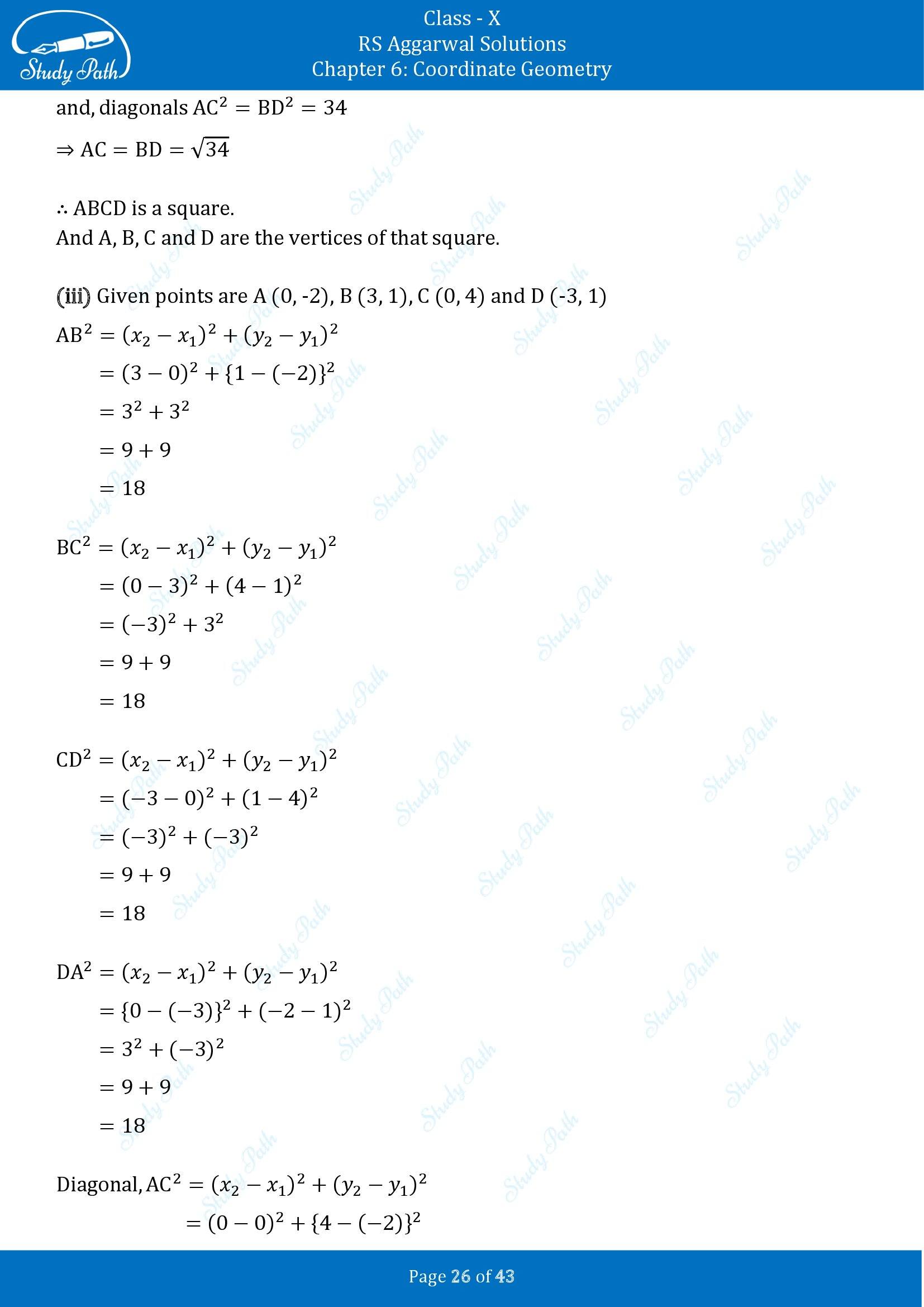 RS Aggarwal Solutions for Class 10 Chapter 6 Coordinate Geometry Exercise 6A 00026
