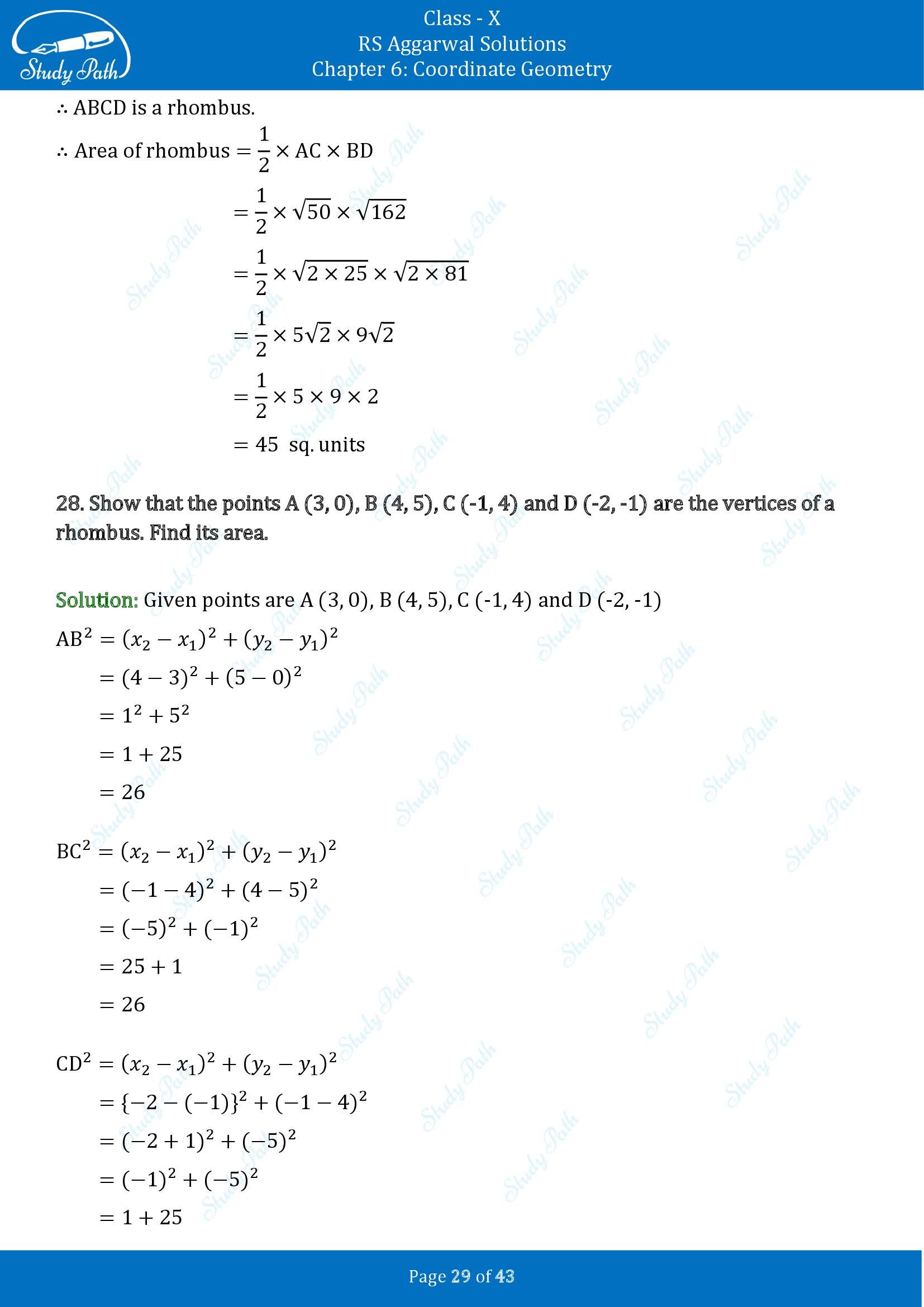 RS Aggarwal Solutions for Class 10 Chapter 6 Coordinate Geometry Exercise 6A 00029