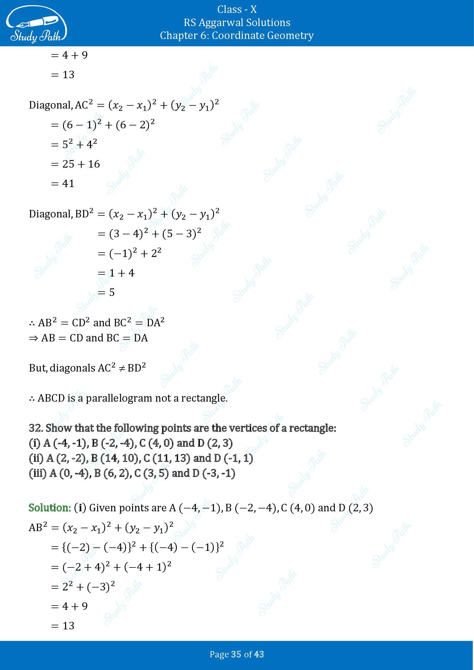 RS Aggarwal Solutions for Class 10 Chapter 6 Coordinate Geometry Exercise 6A 00035