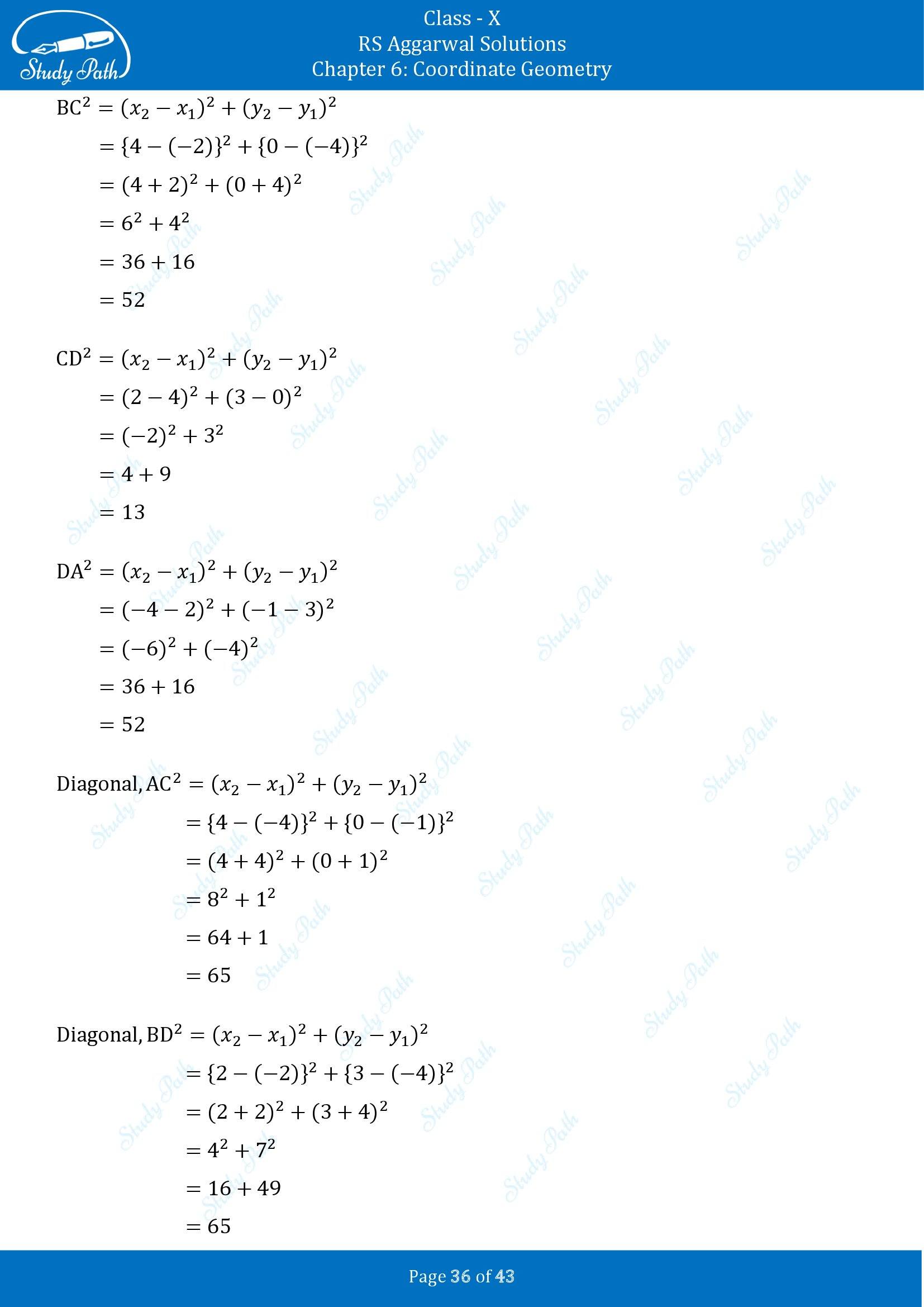 RS Aggarwal Solutions for Class 10 Chapter 6 Coordinate Geometry Exercise 6A 00036