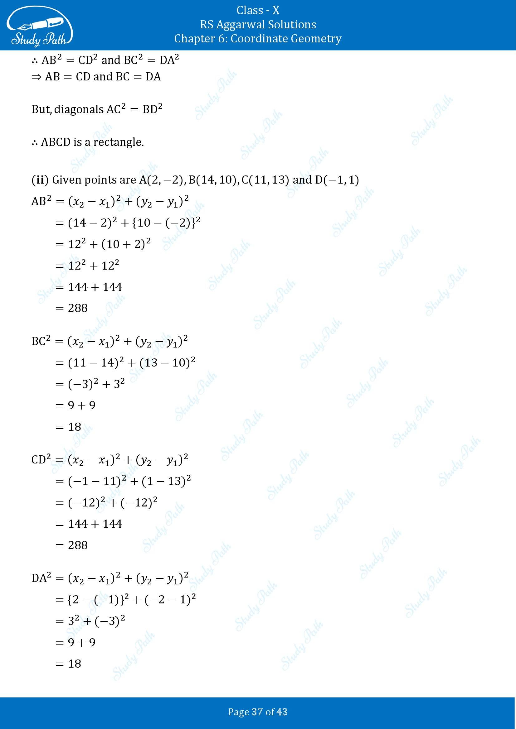 RS Aggarwal Solutions for Class 10 Chapter 6 Coordinate Geometry Exercise 6A 00037