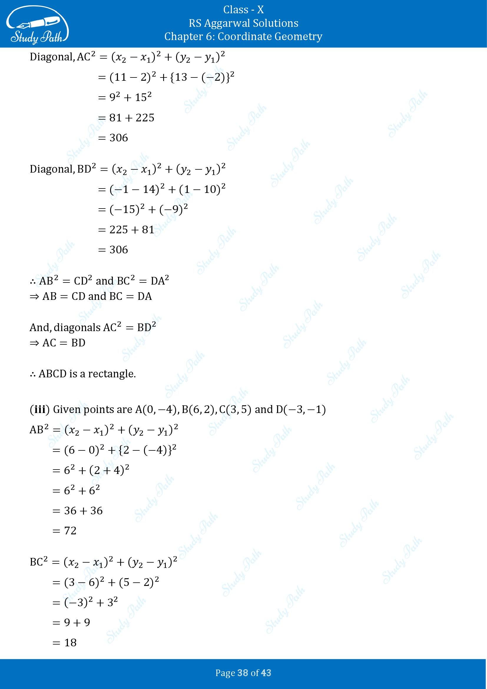 RS Aggarwal Solutions for Class 10 Chapter 6 Coordinate Geometry Exercise 6A 00038