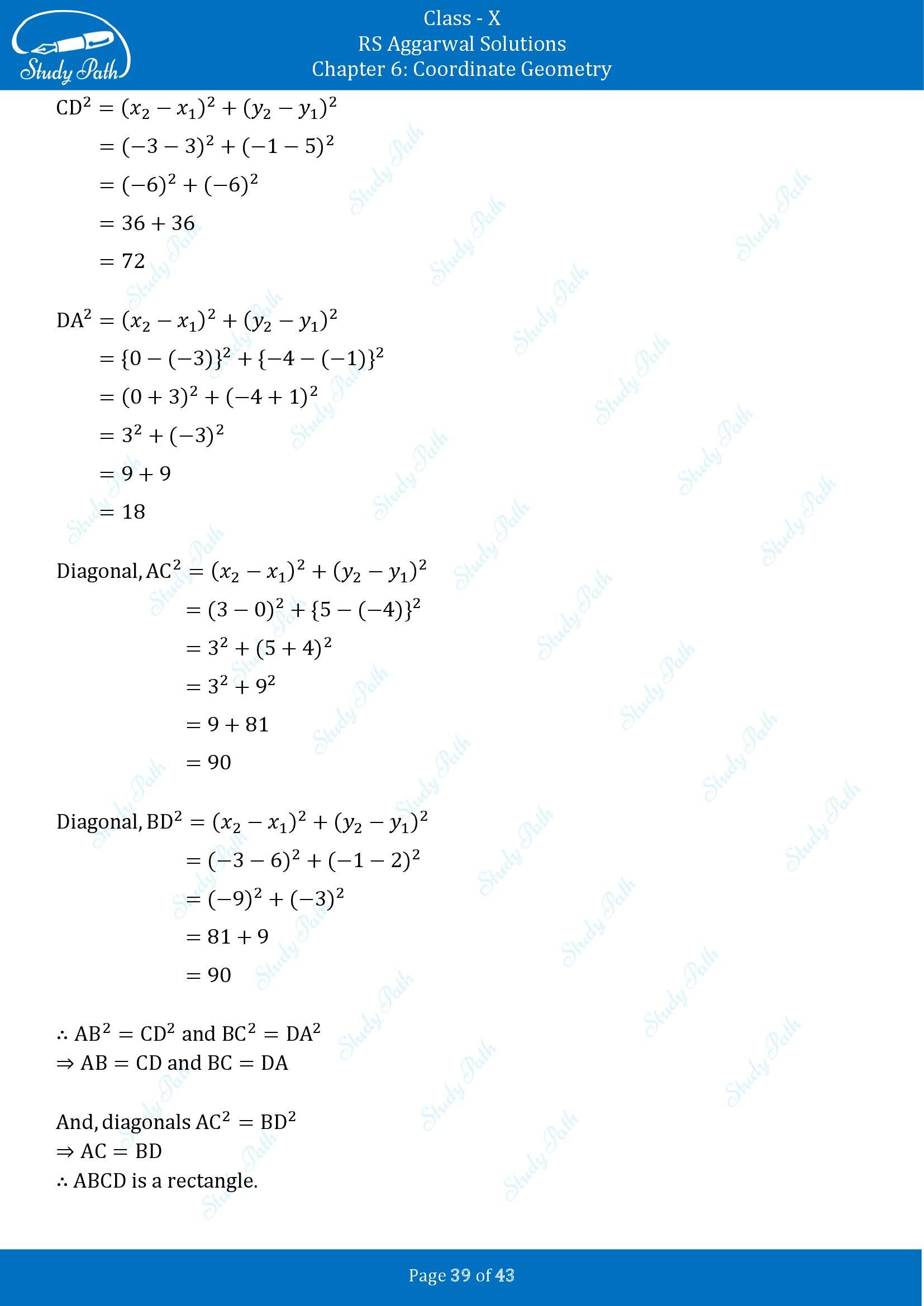 RS Aggarwal Solutions for Class 10 Chapter 6 Coordinate Geometry Exercise 6A 00039