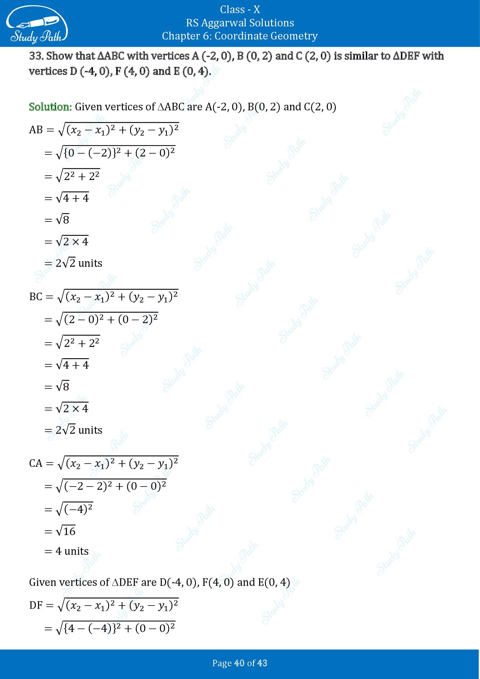 RS Aggarwal Solutions for Class 10 Chapter 6 Coordinate Geometry Exercise 6A 00040