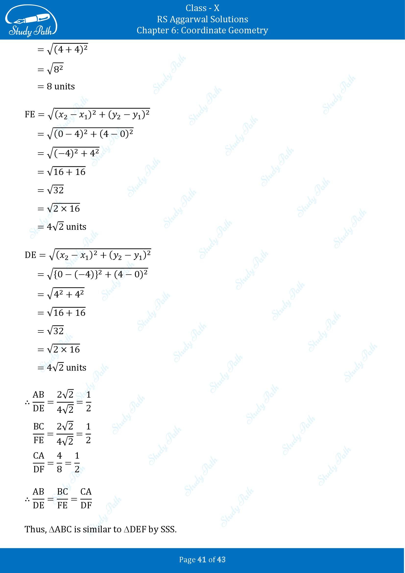 RS Aggarwal Solutions for Class 10 Chapter 6 Coordinate Geometry Exercise 6A 00041
