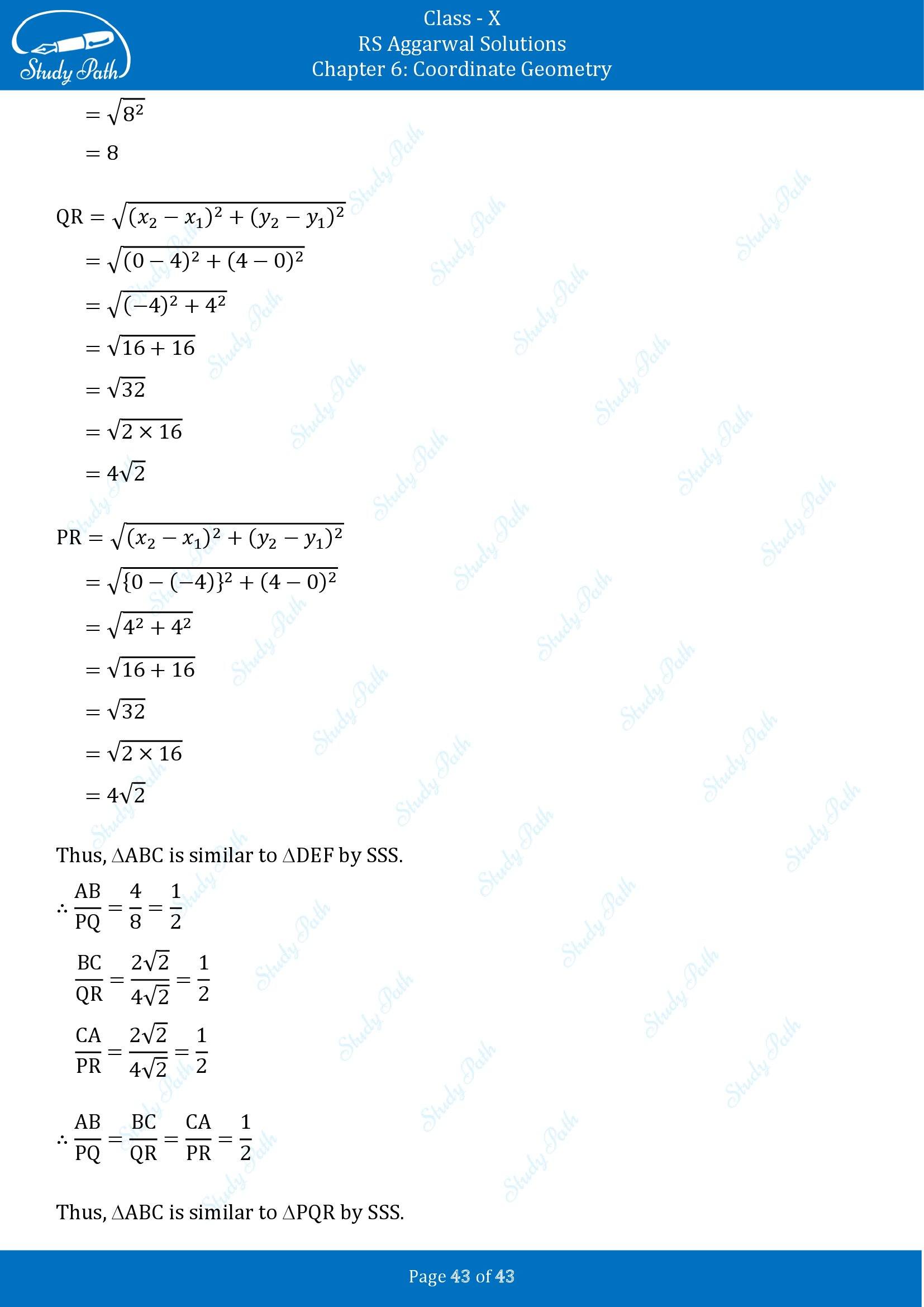 RS Aggarwal Solutions for Class 10 Chapter 6 Coordinate Geometry Exercise 6A 00043
