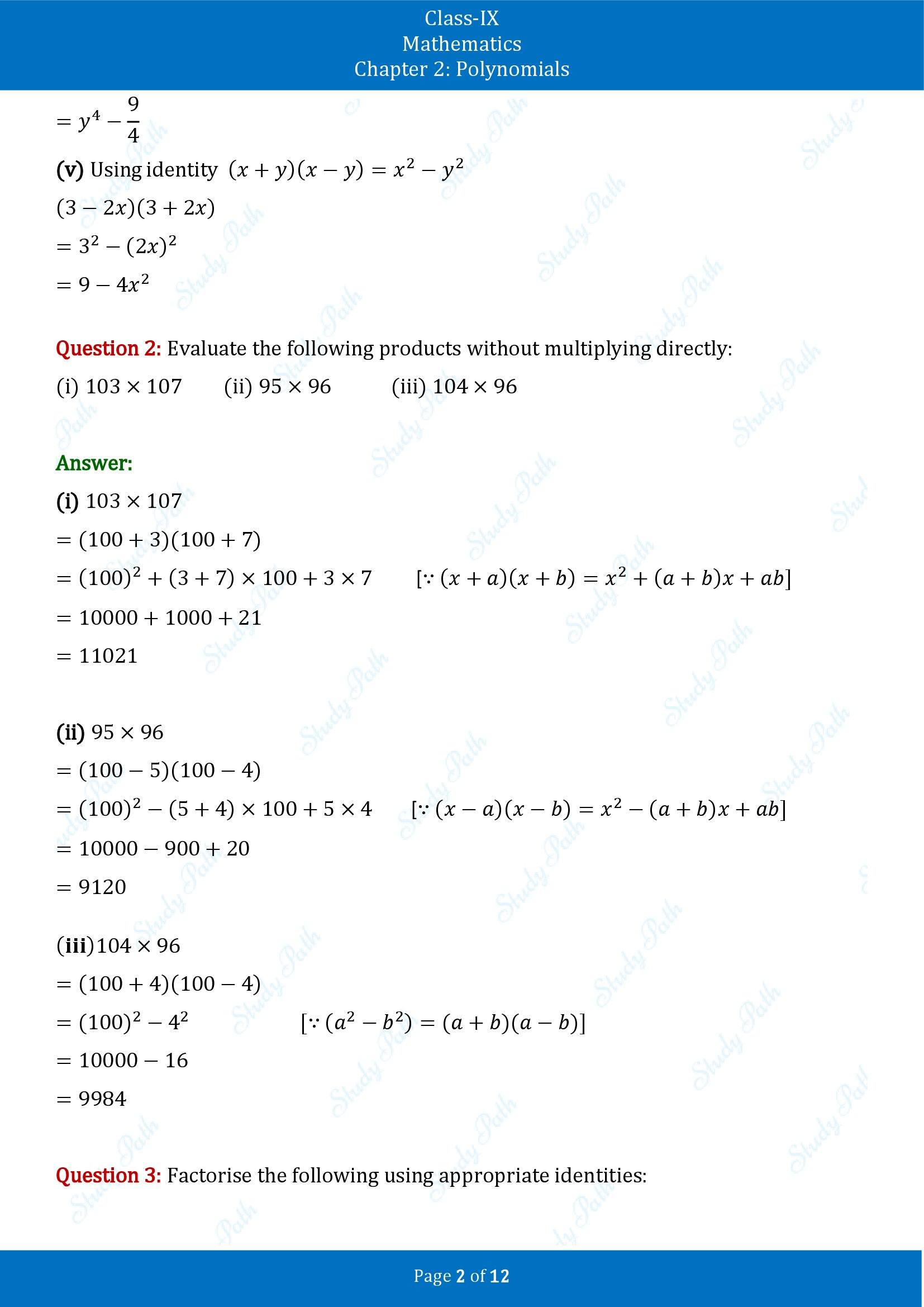 NCERT Solutions for Class 9 Maths Chapter 2 Polynomials Exercise 2.4 00002