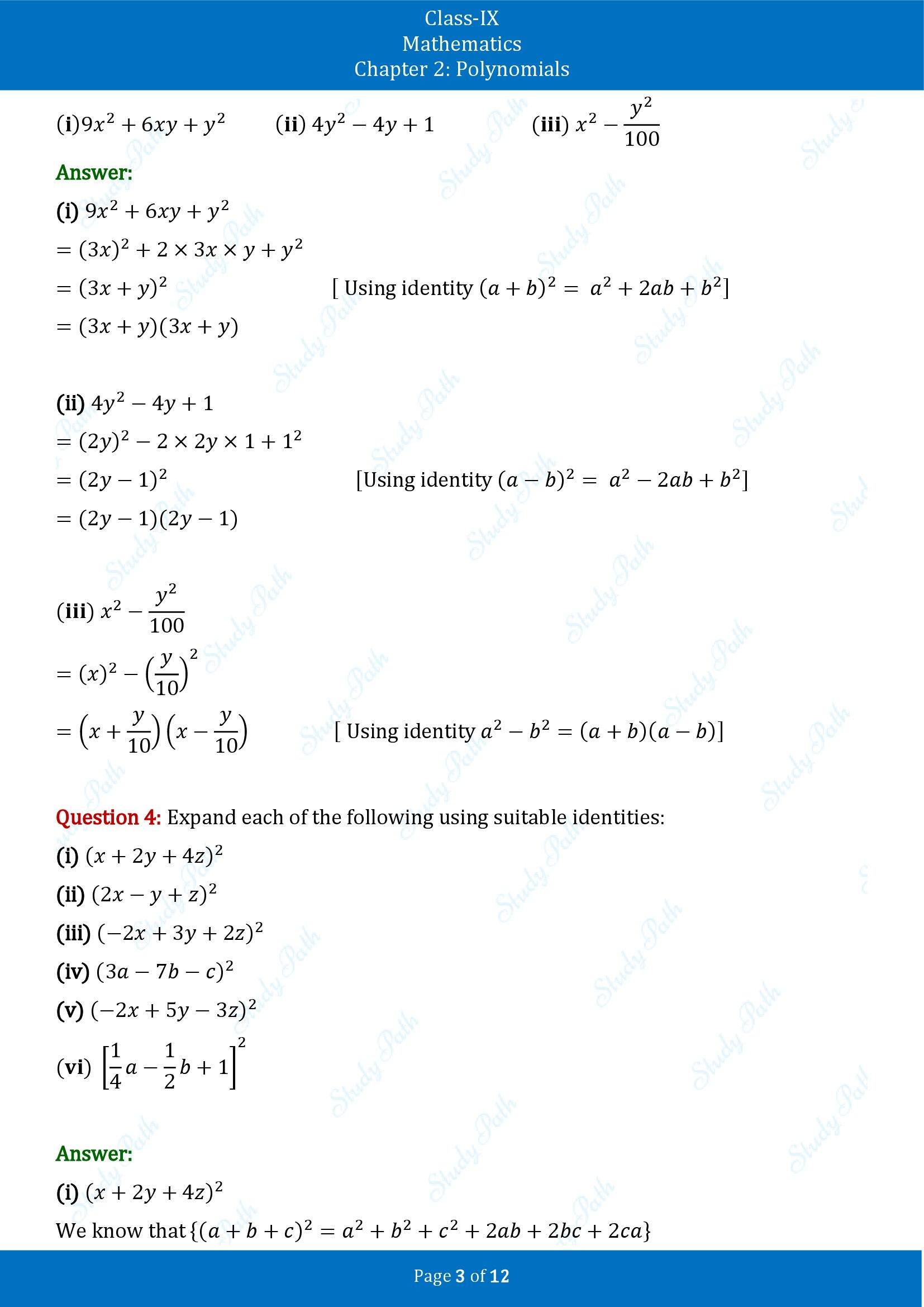 NCERT Solutions for Class 9 Maths Chapter 2 Polynomials Exercise 2.4 00003
