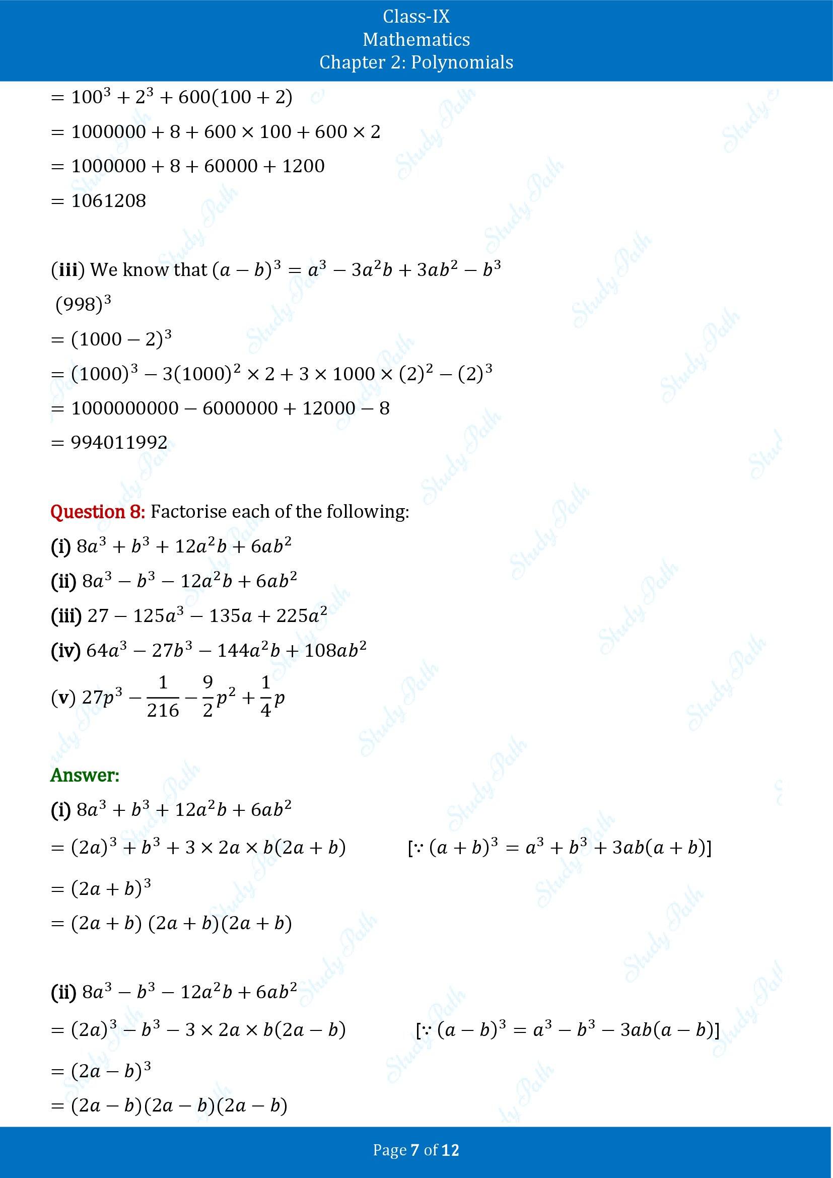 NCERT Solutions for Class 9 Maths Chapter 2 Polynomials Exercise 2.4 00007