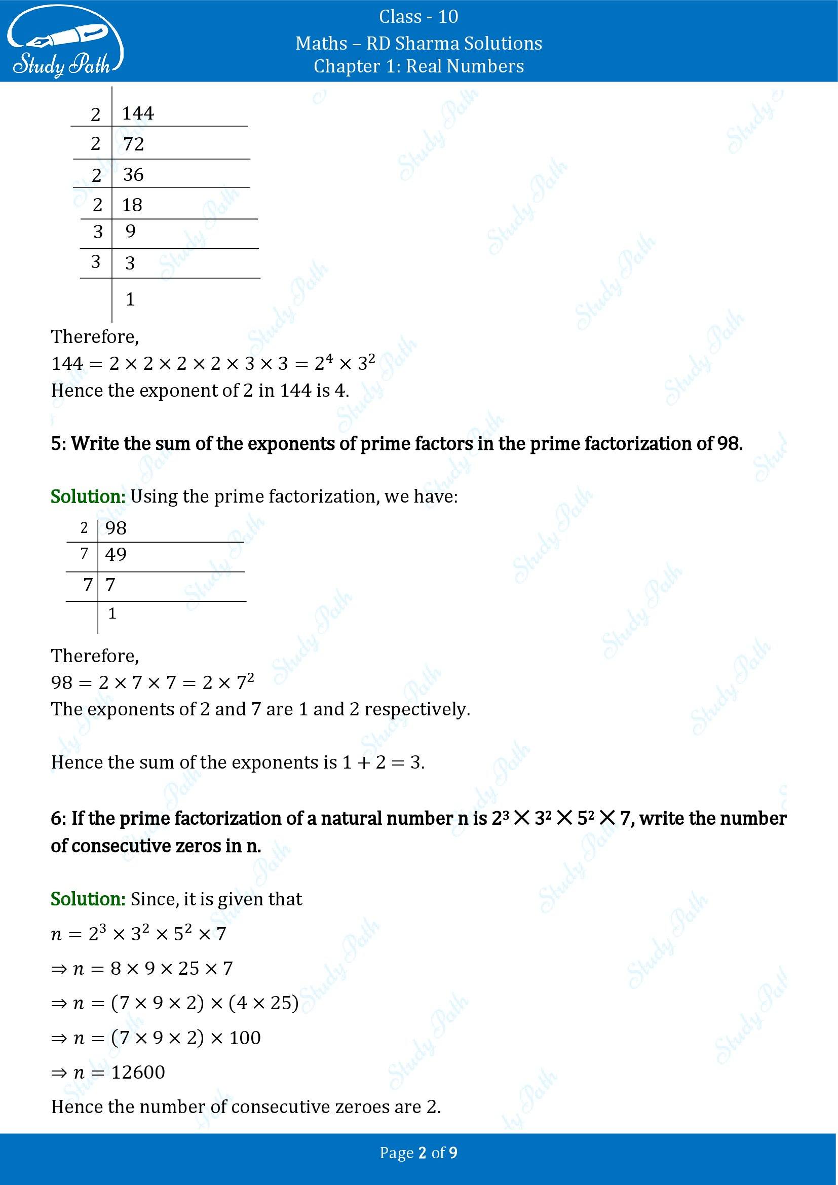 RD Sharma Solutions Class 10 Chapter 1 Real Numbers Very Short Answer Type Questions VSAQs 00002