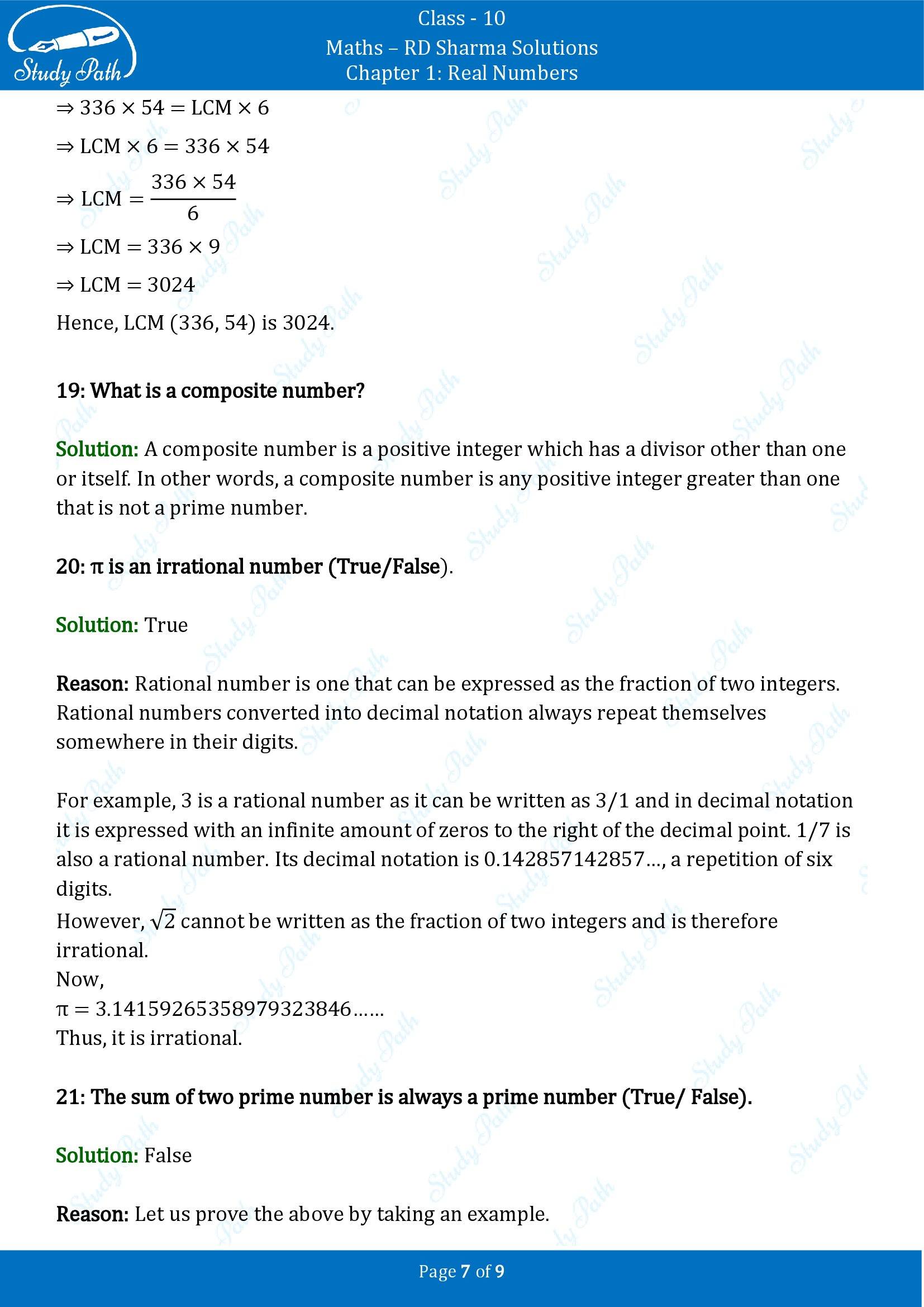 RD Sharma Solutions Class 10 Chapter 1 Real Numbers Very Short Answer Type Questions VSAQs 00007