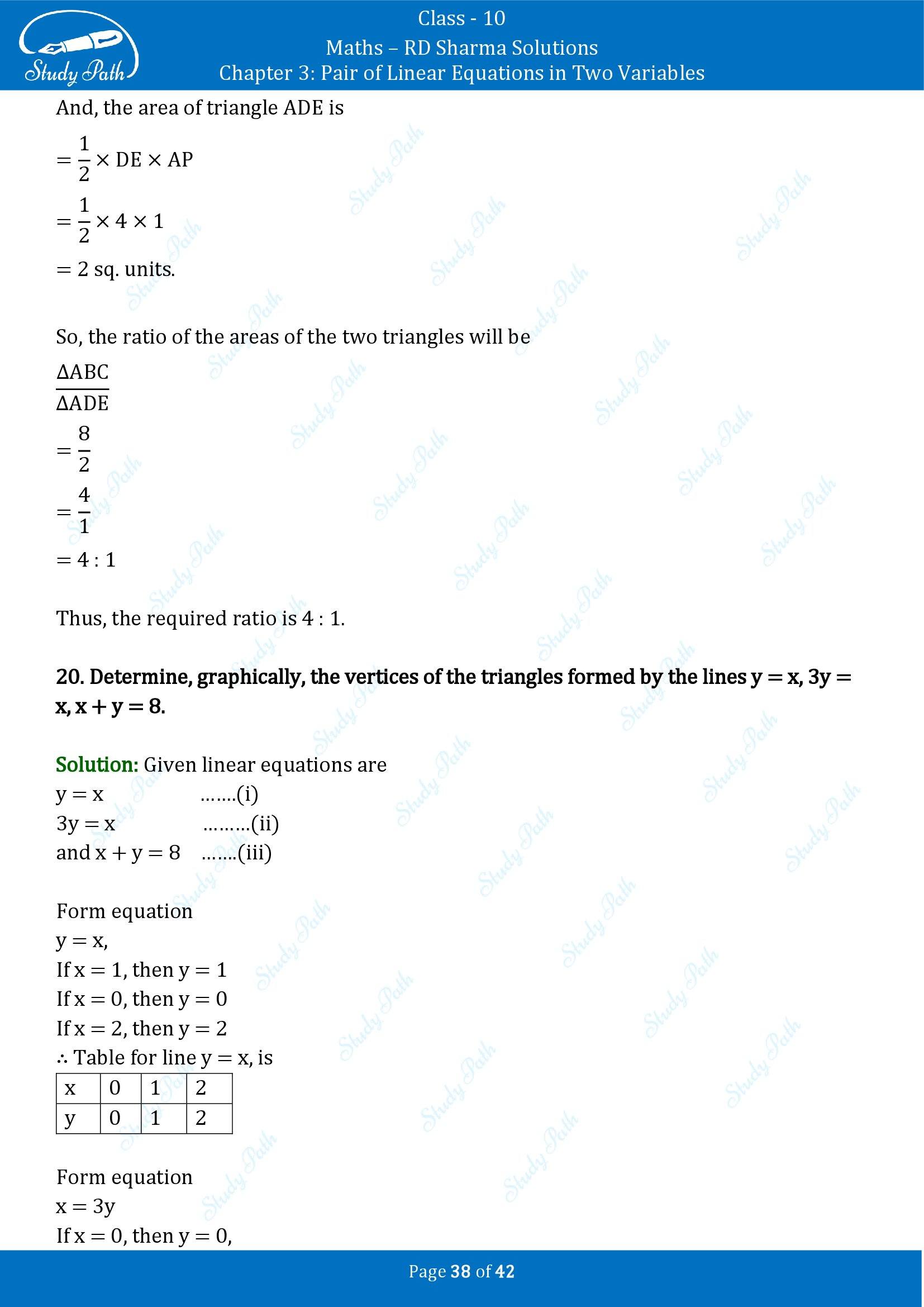 RD Sharma Solutions Class 10 Chapter 3 Pair of Linear Equations in Two Variables Exercise 3.2 00038