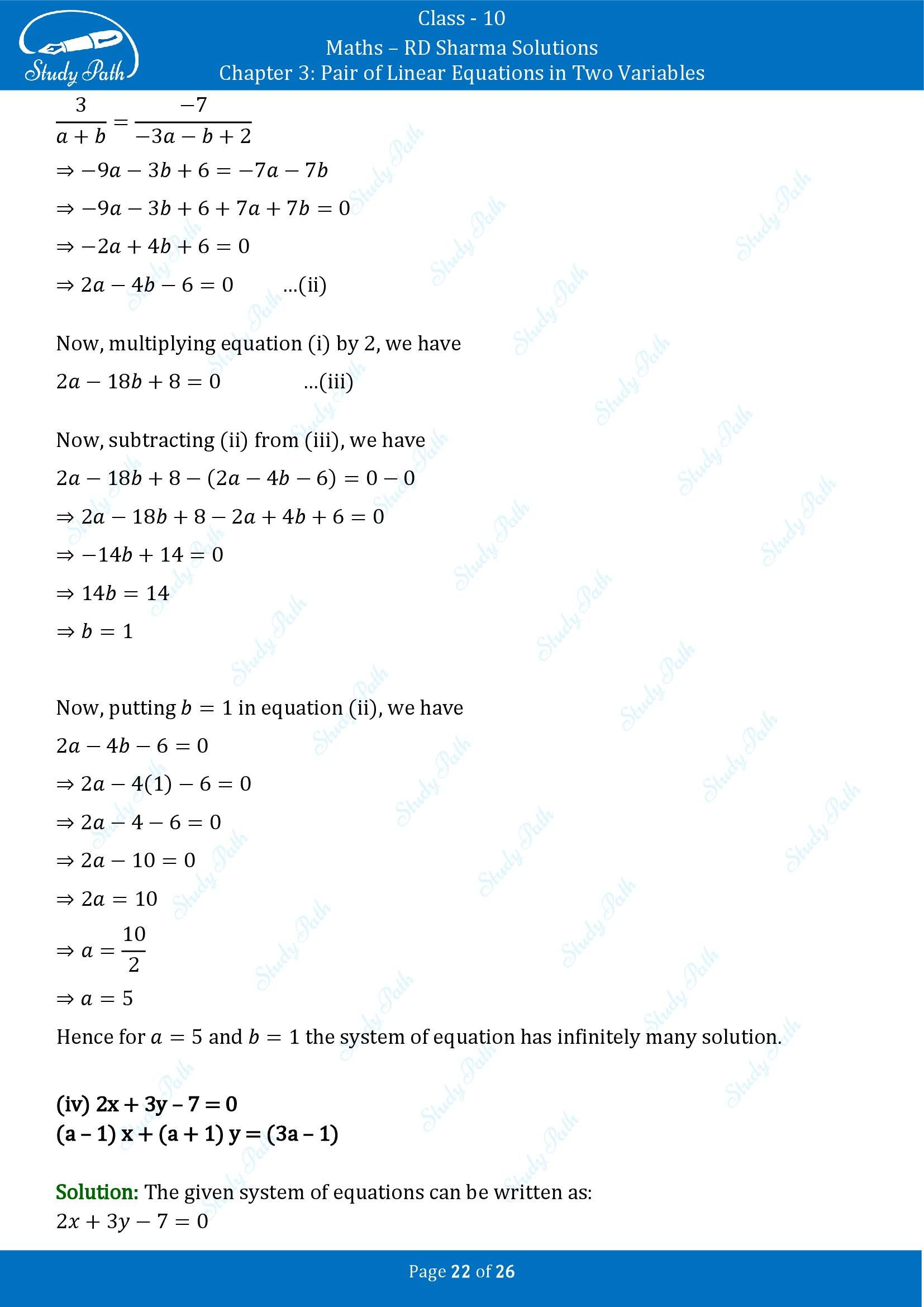RD Sharma Solutions Class 10 Chapter 3 Pair of Linear Equations in Two Variables Exercise 3.4 00022