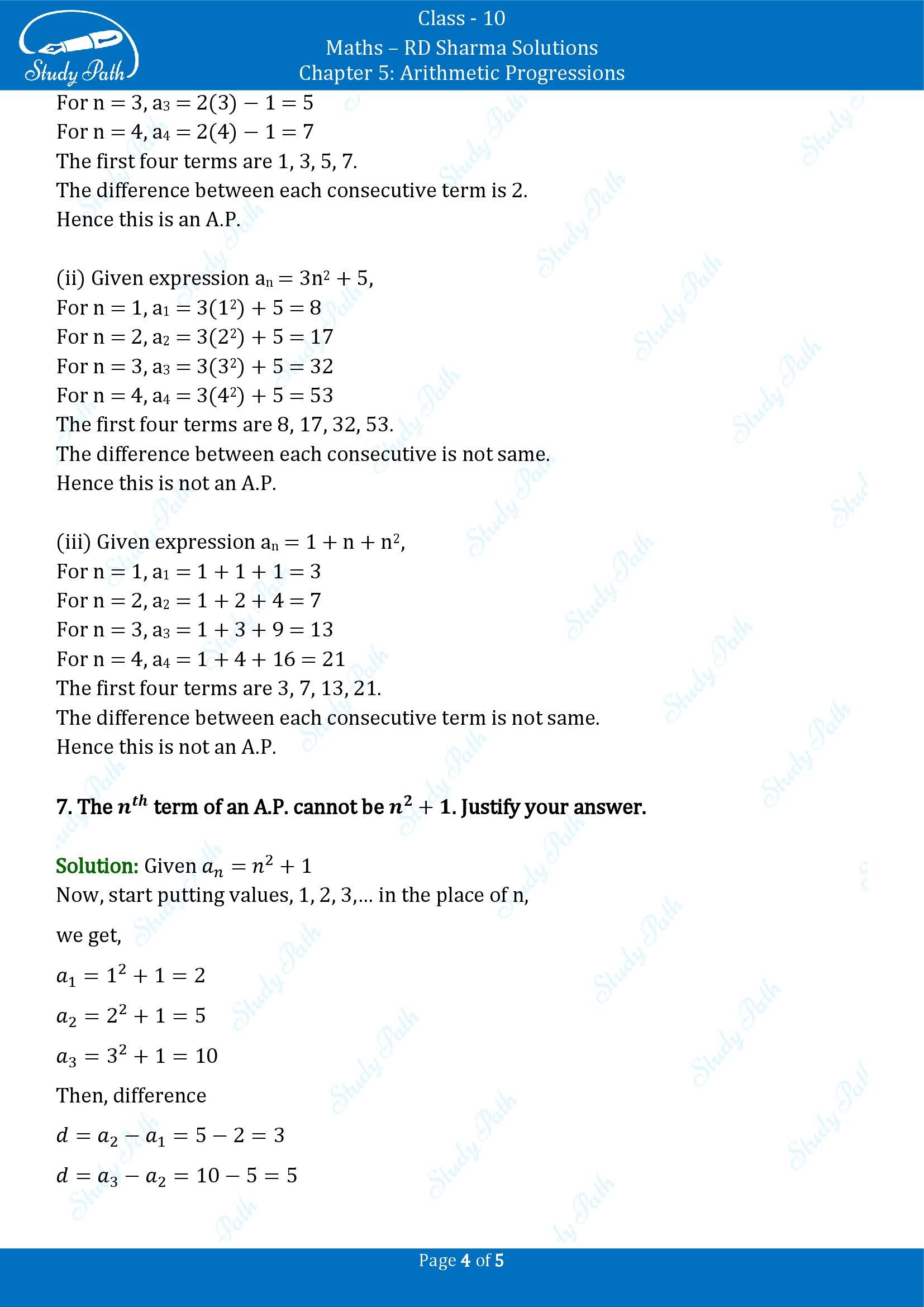 RD Sharma Solutions Class 10 Chapter 5 Arithmetic Progressions Exercise 5.2 00004