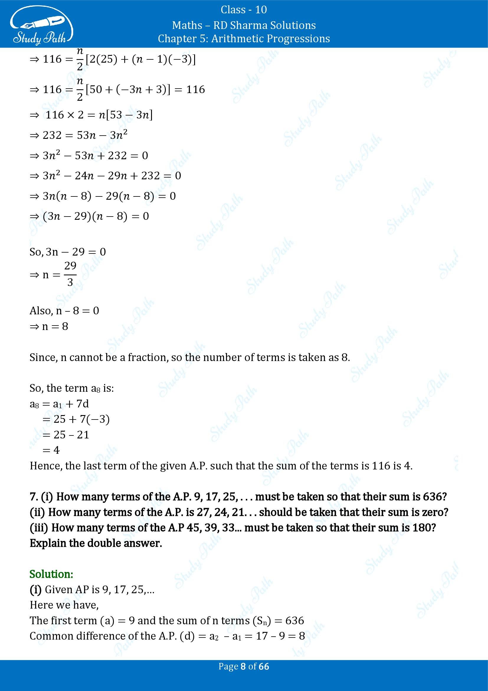 RD Sharma Solutions Class 10 Chapter 5 Arithmetic Progressions Exercise 5.6 00008