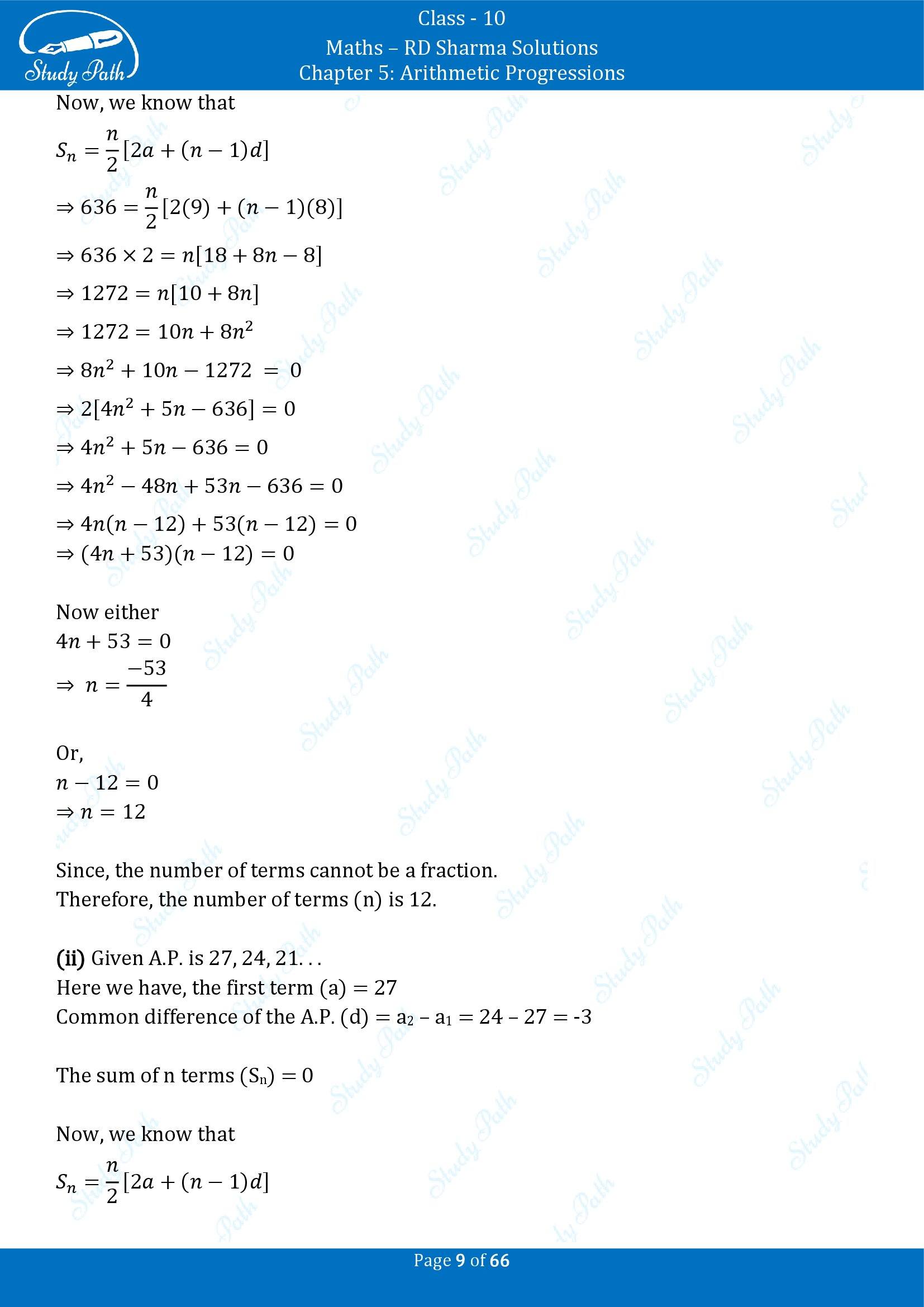 RD Sharma Solutions Class 10 Chapter 5 Arithmetic Progressions Exercise 5.6 00009