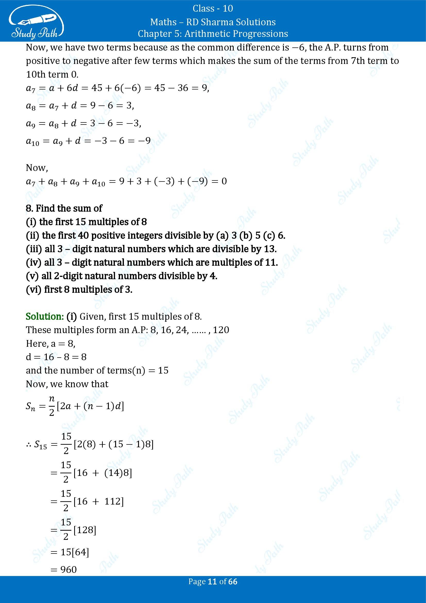 RD Sharma Solutions Class 10 Chapter 5 Arithmetic Progressions Exercise 5.6 00011
