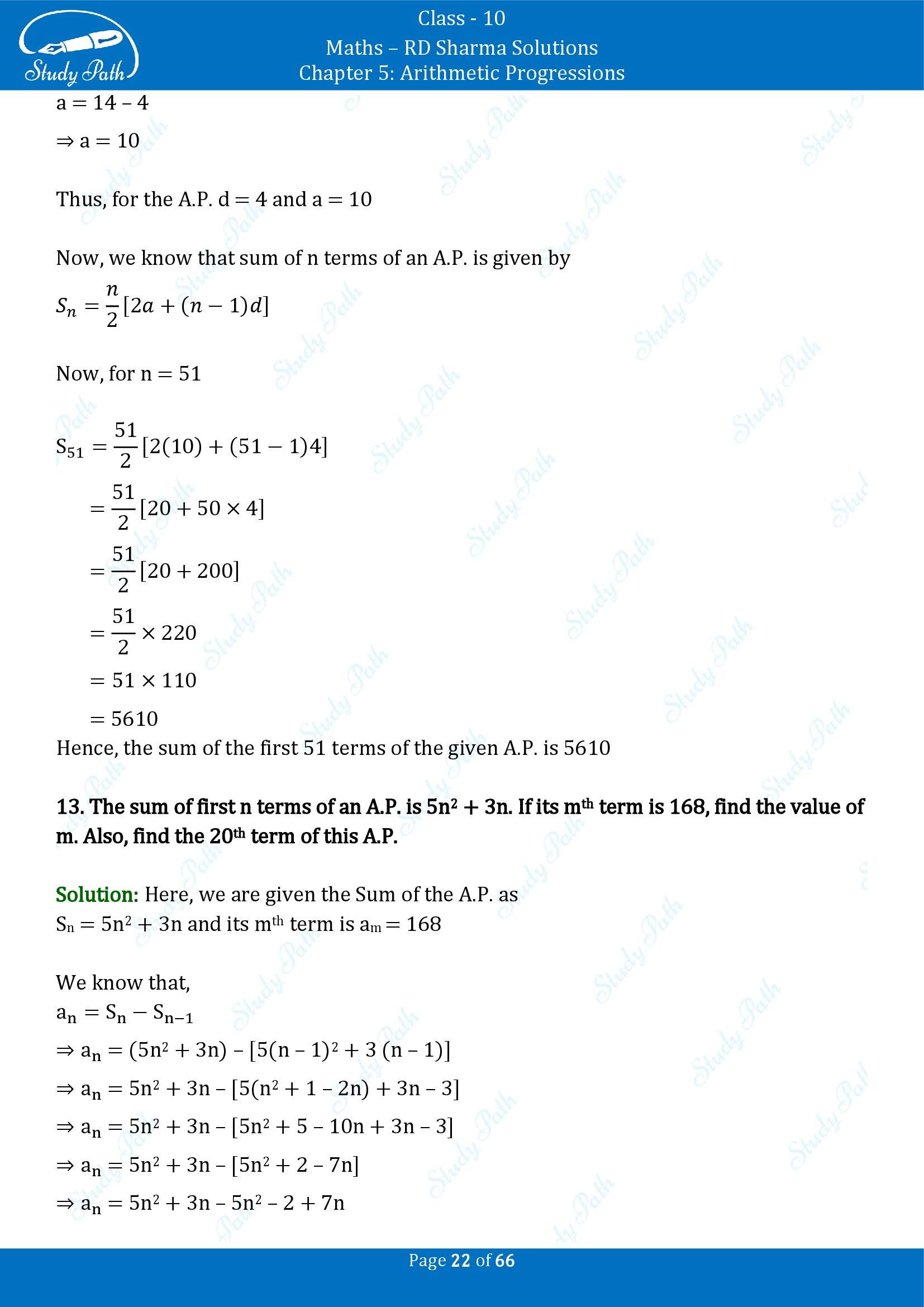 RD Sharma Solutions Class 10 Chapter 5 Arithmetic Progressions Exercise 5.6 00022