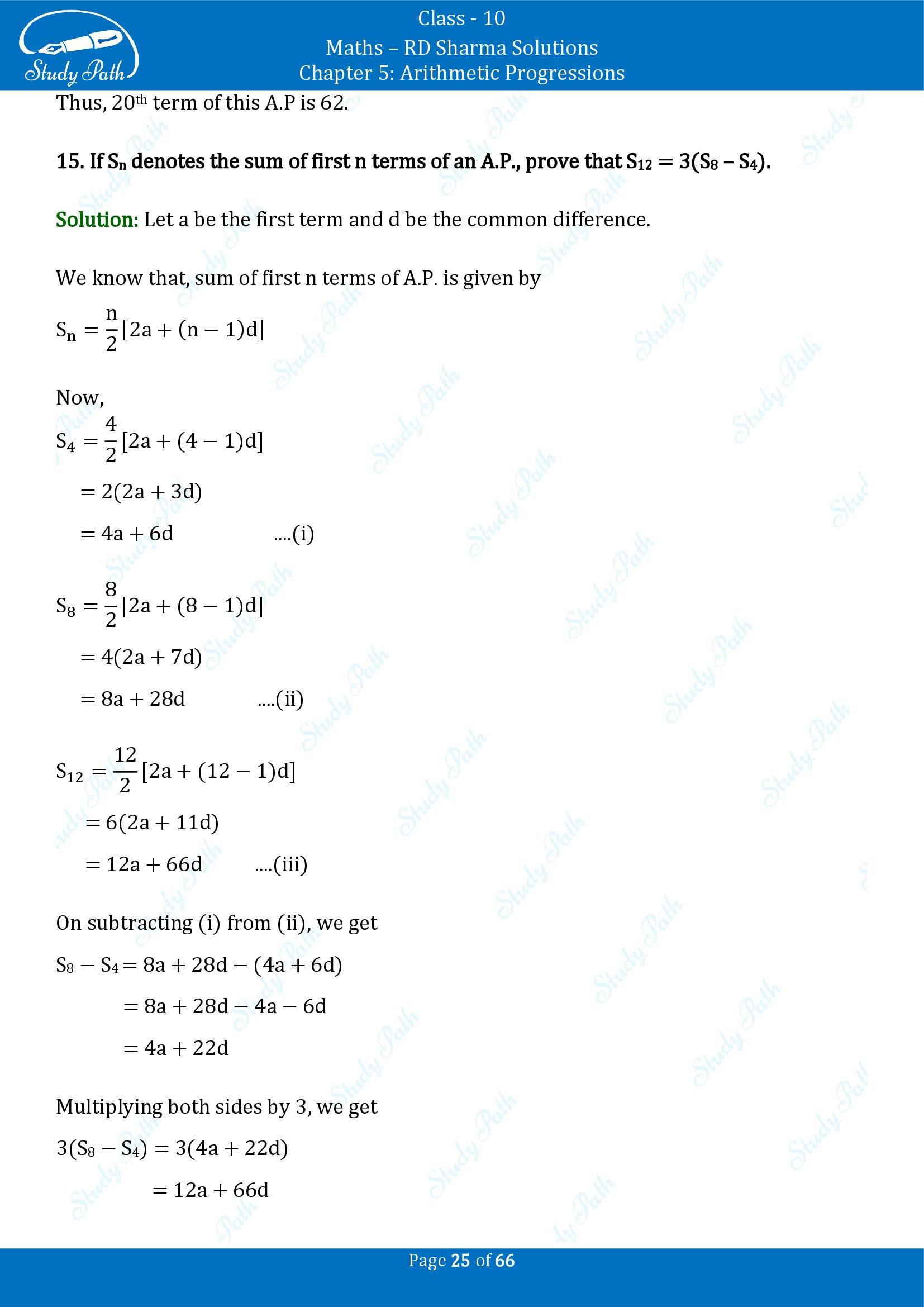 RD Sharma Solutions Class 10 Chapter 5 Arithmetic Progressions Exercise 5.6 00025