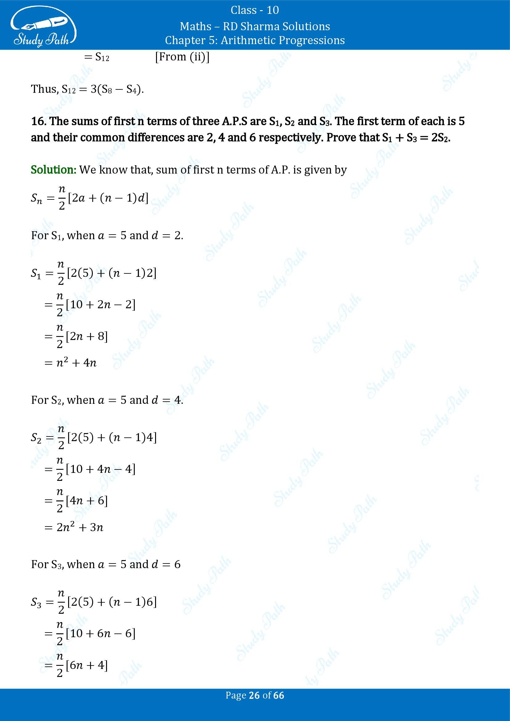 RD Sharma Solutions Class 10 Chapter 5 Arithmetic Progressions Exercise 5.6 00026