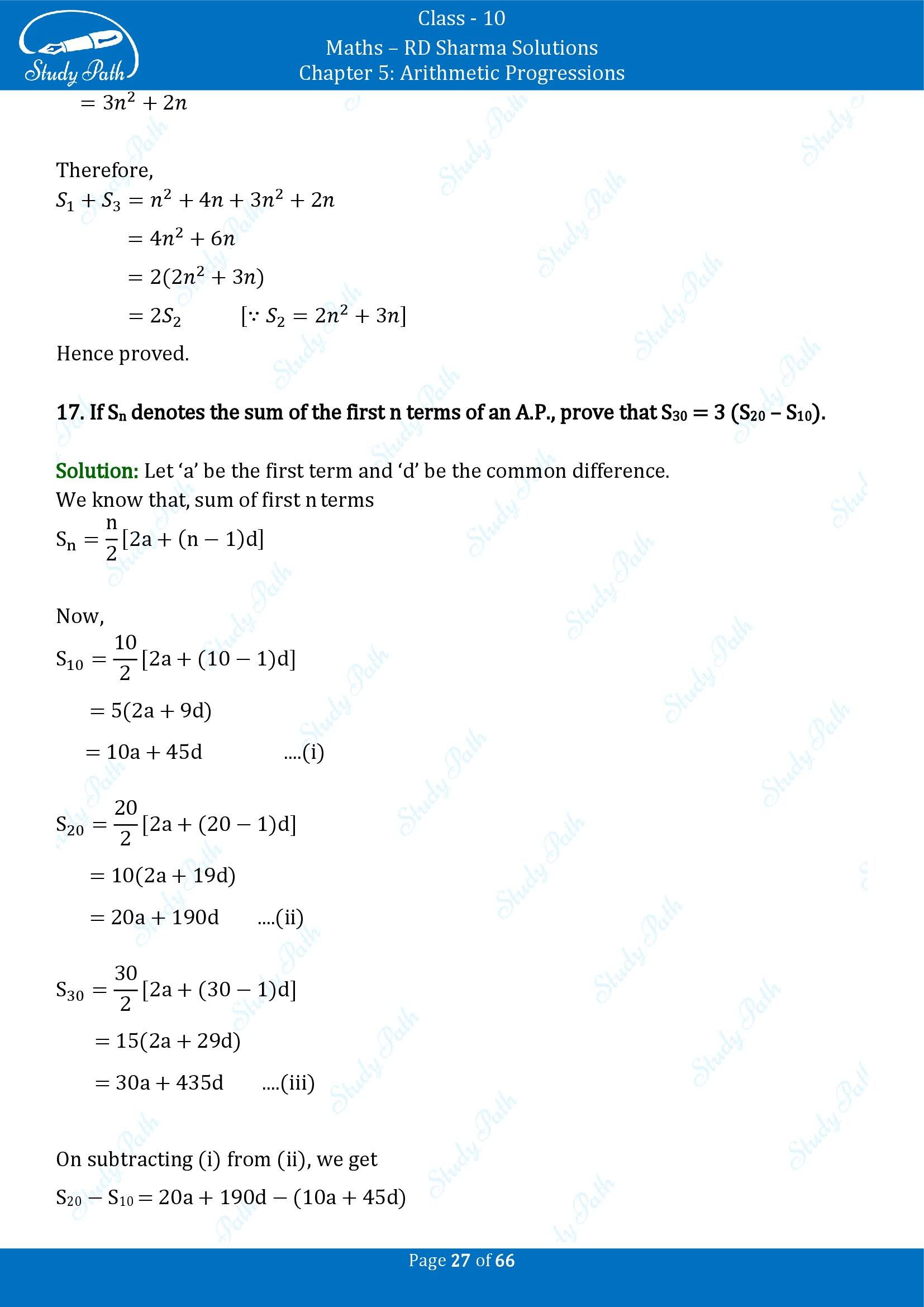 RD Sharma Solutions Class 10 Chapter 5 Arithmetic Progressions Exercise 5.6 00027