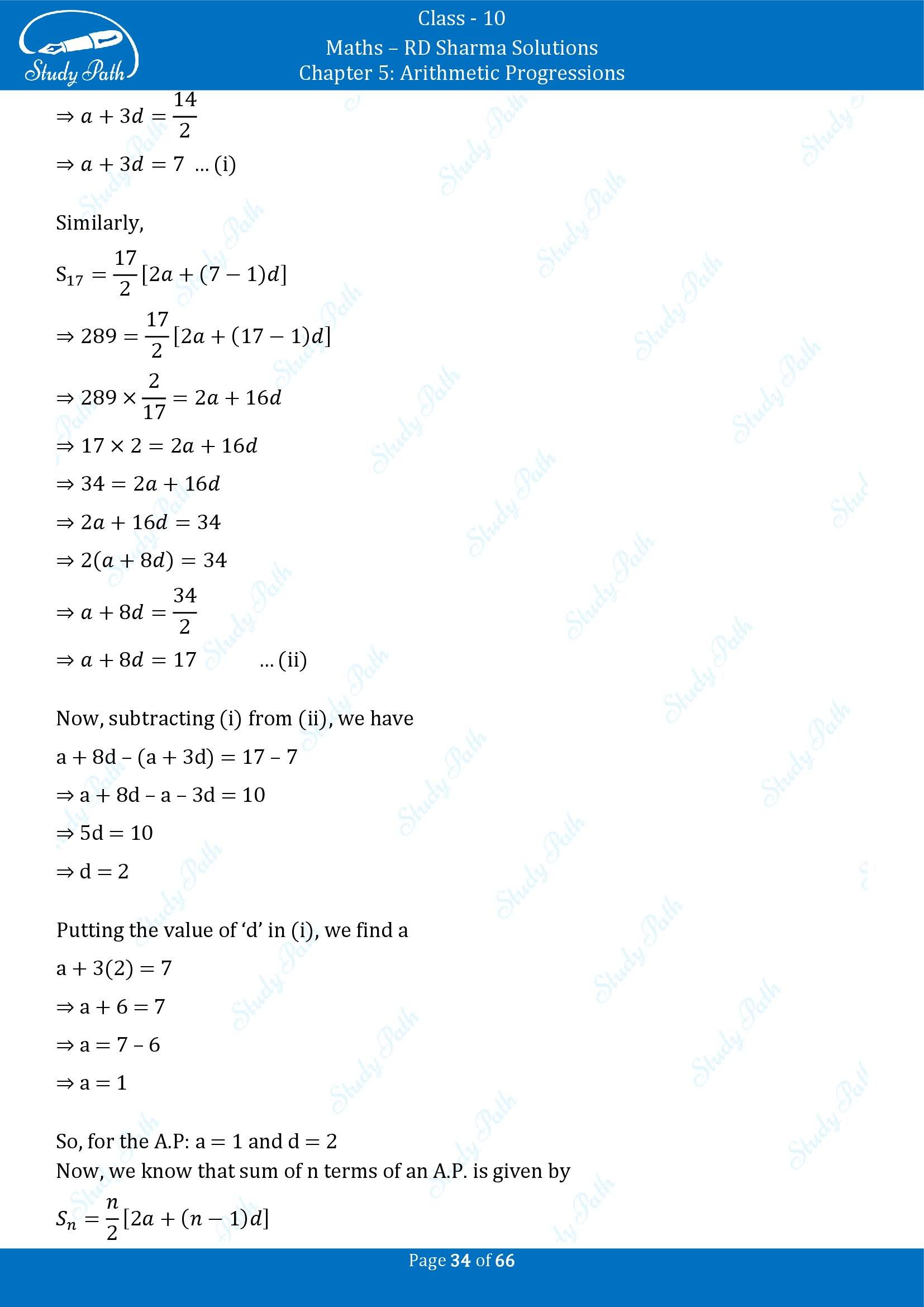RD Sharma Solutions Class 10 Chapter 5 Arithmetic Progressions Exercise 5.6 00034