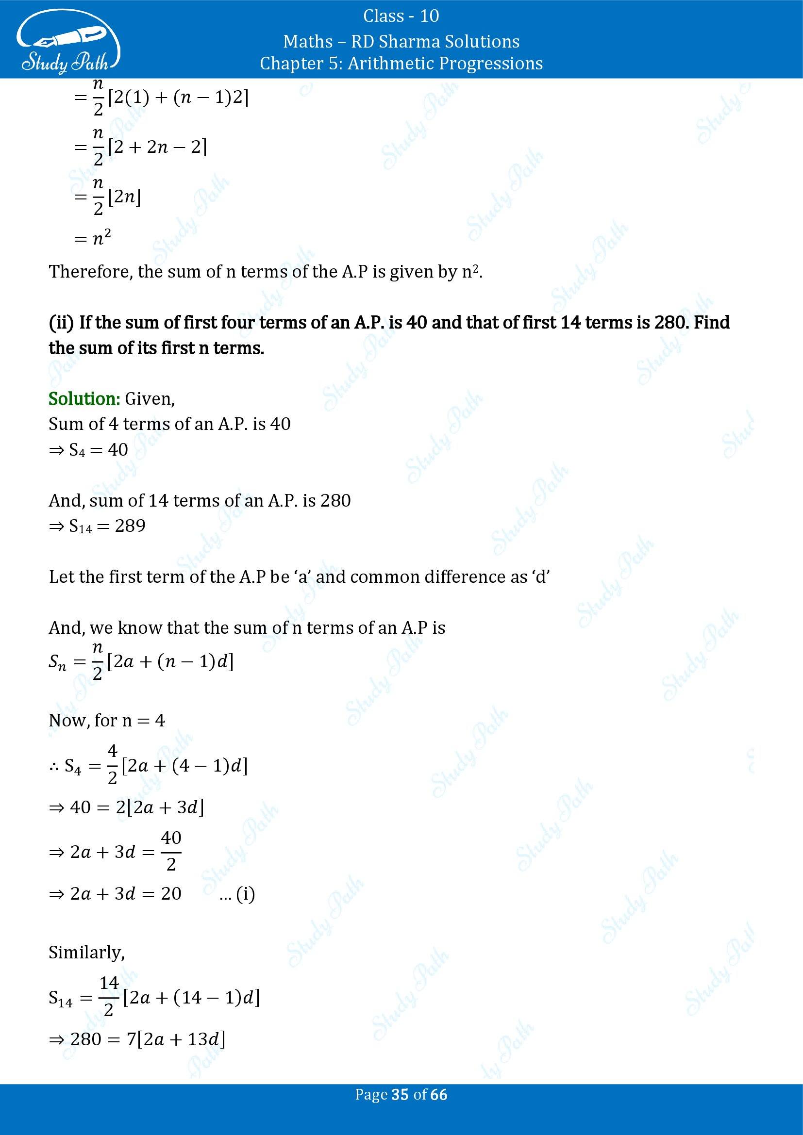 RD Sharma Solutions Class 10 Chapter 5 Arithmetic Progressions Exercise 5.6 00035