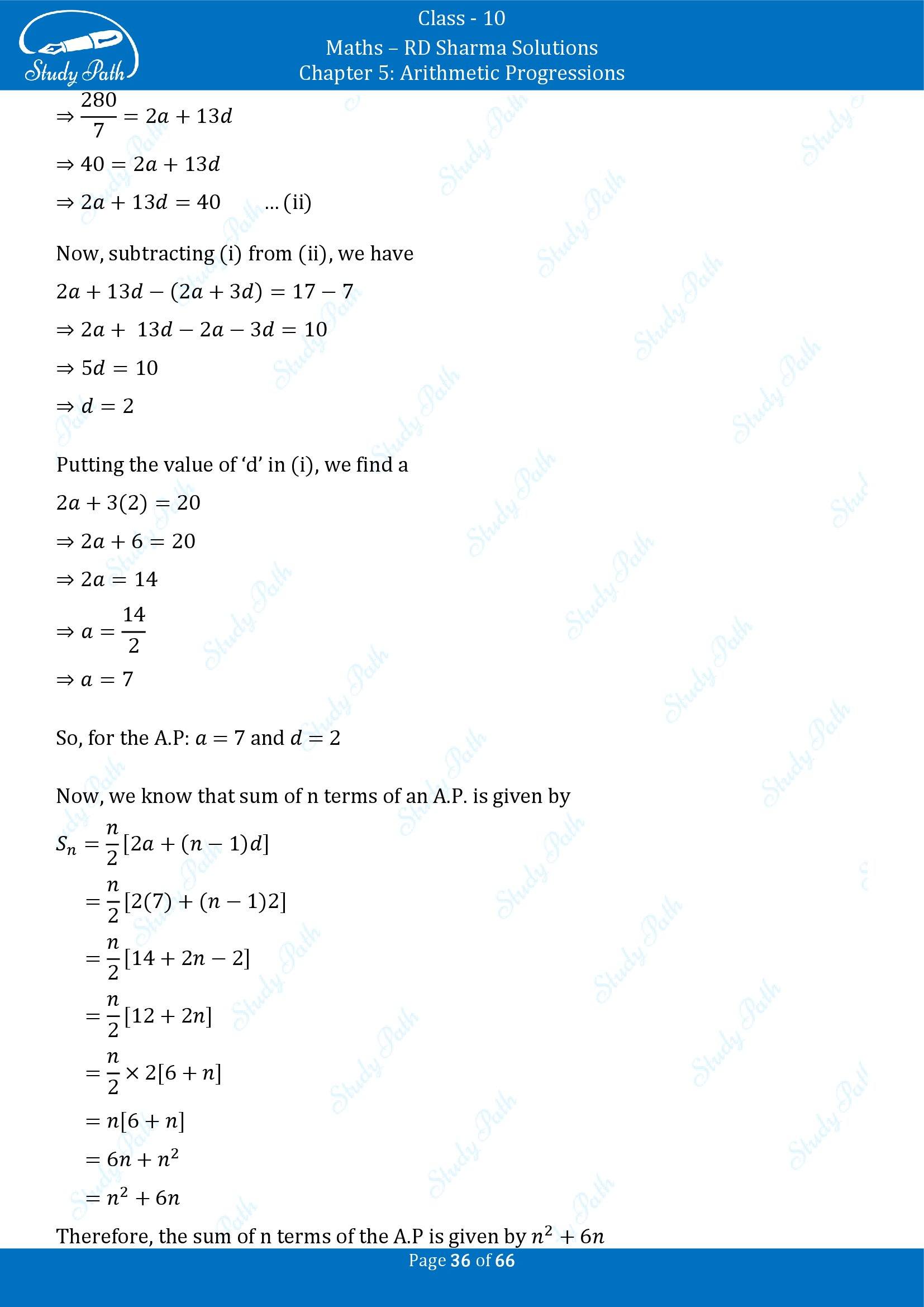 RD Sharma Solutions Class 10 Chapter 5 Arithmetic Progressions Exercise 5.6 00036