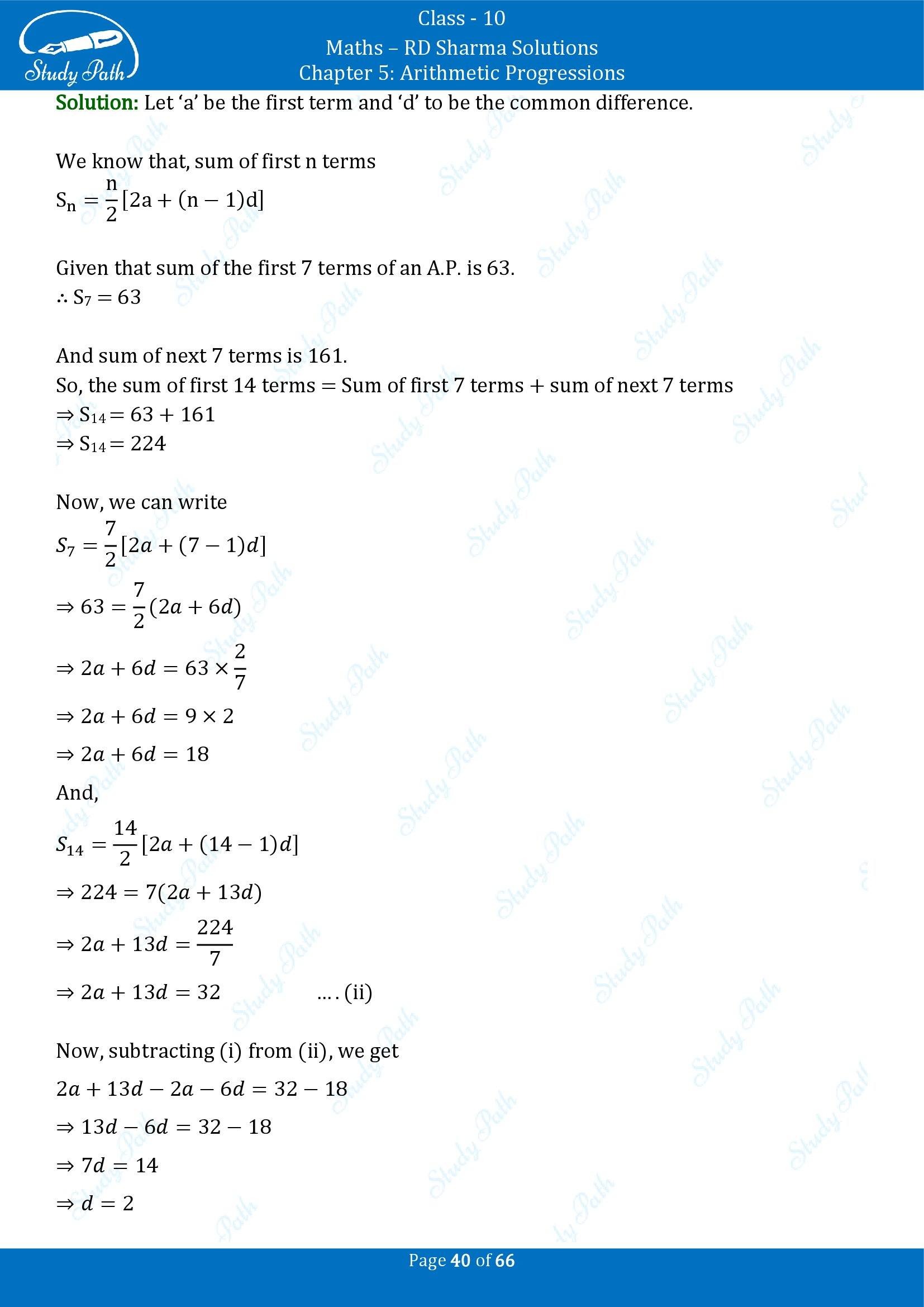 RD Sharma Solutions Class 10 Chapter 5 Arithmetic Progressions Exercise 5.6 00040