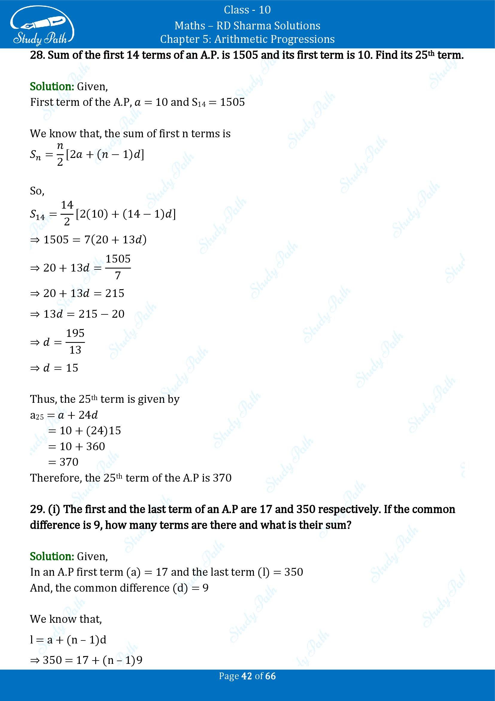 RD Sharma Solutions Class 10 Chapter 5 Arithmetic Progressions Exercise 5.6 00042