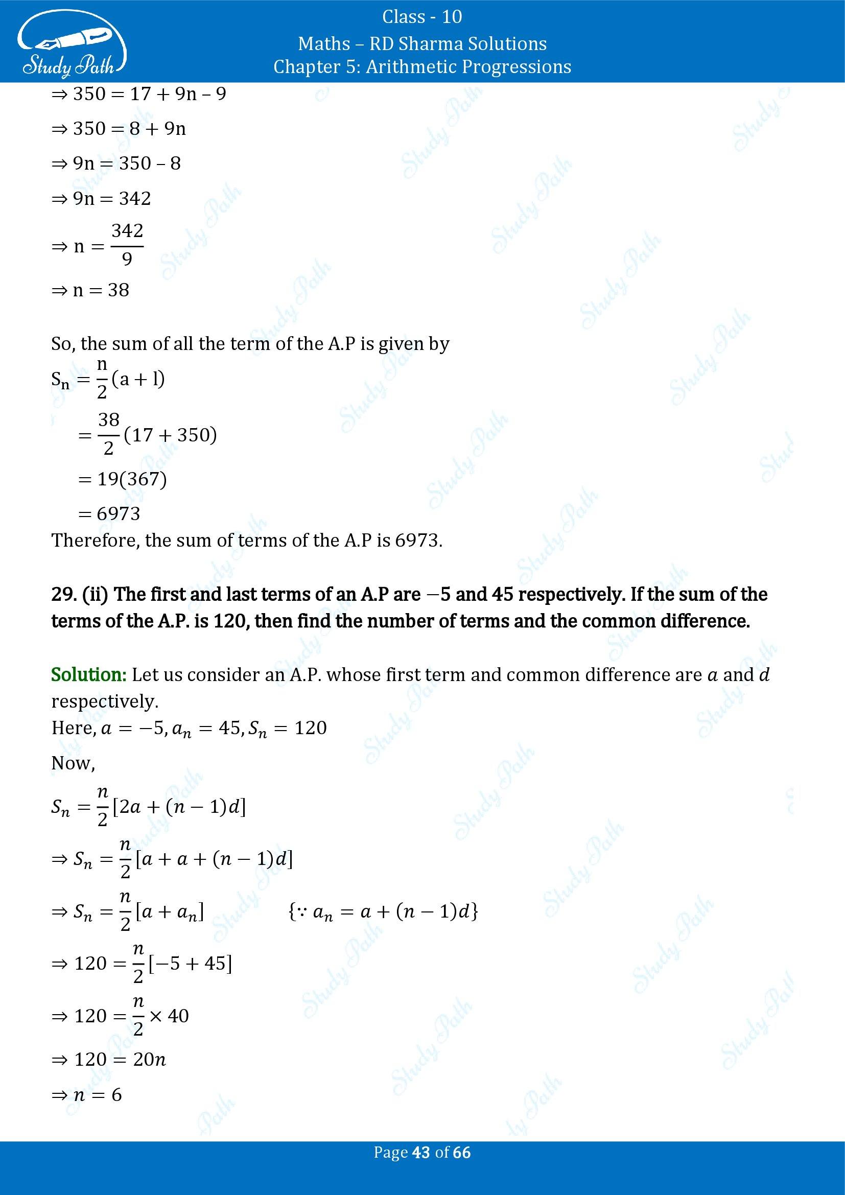 RD Sharma Solutions Class 10 Chapter 5 Arithmetic Progressions Exercise 5.6 00043