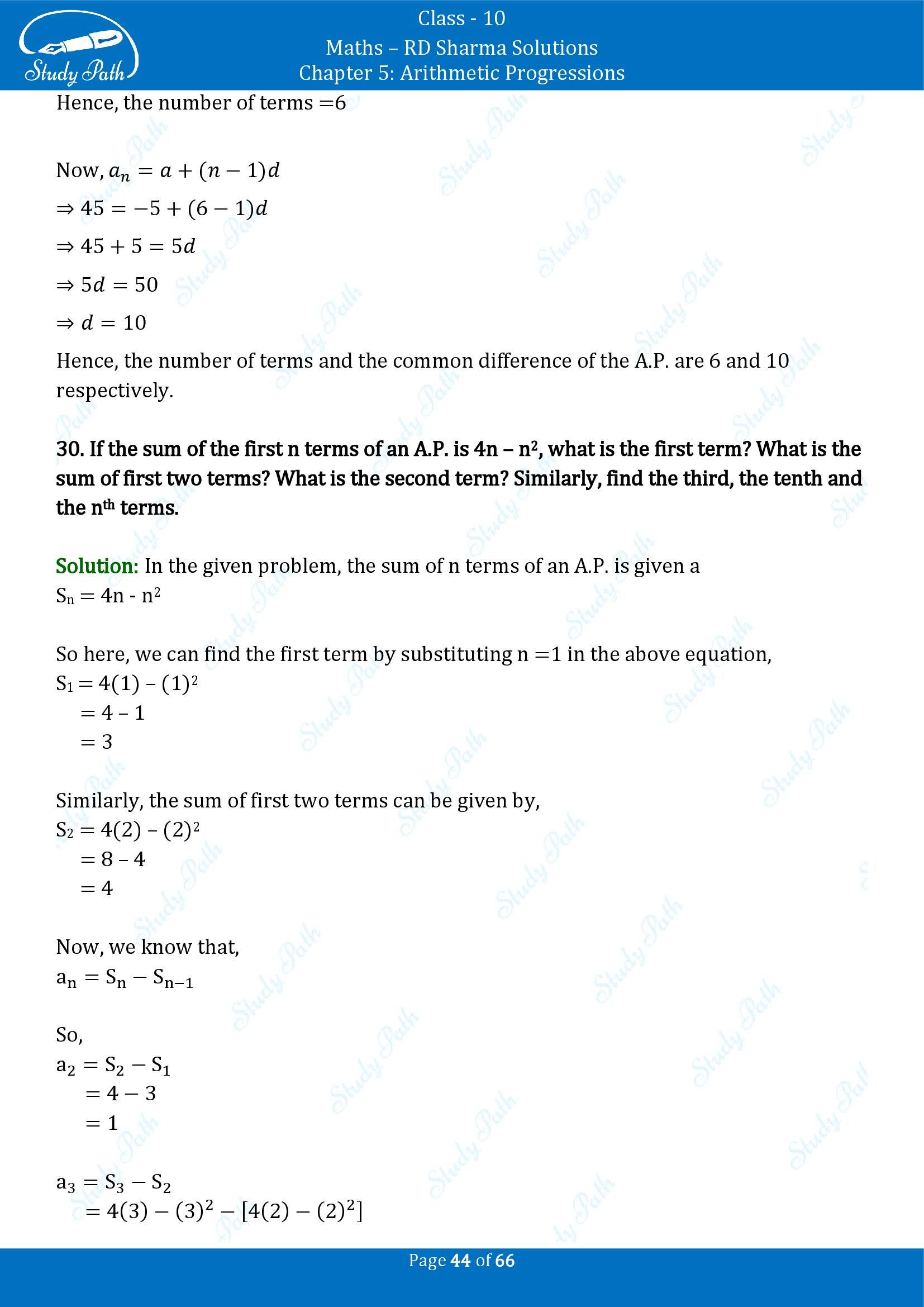RD Sharma Solutions Class 10 Chapter 5 Arithmetic Progressions Exercise 5.6 00044