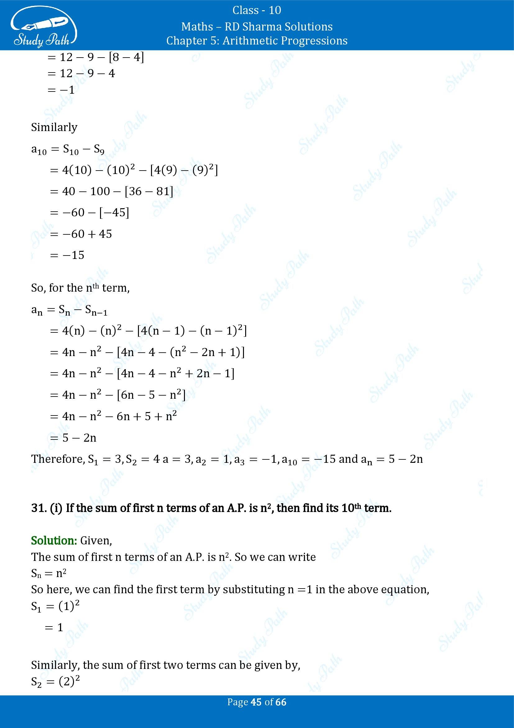 RD Sharma Solutions Class 10 Chapter 5 Arithmetic Progressions Exercise 5.6 00045