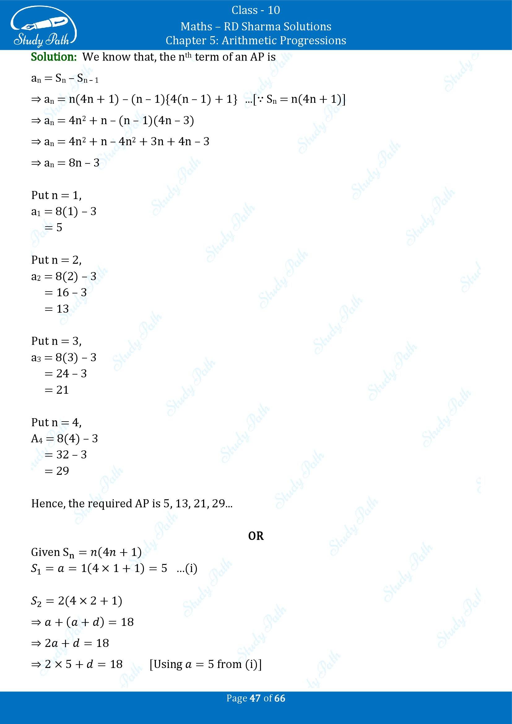 RD Sharma Solutions Class 10 Chapter 5 Arithmetic Progressions Exercise 5.6 00047