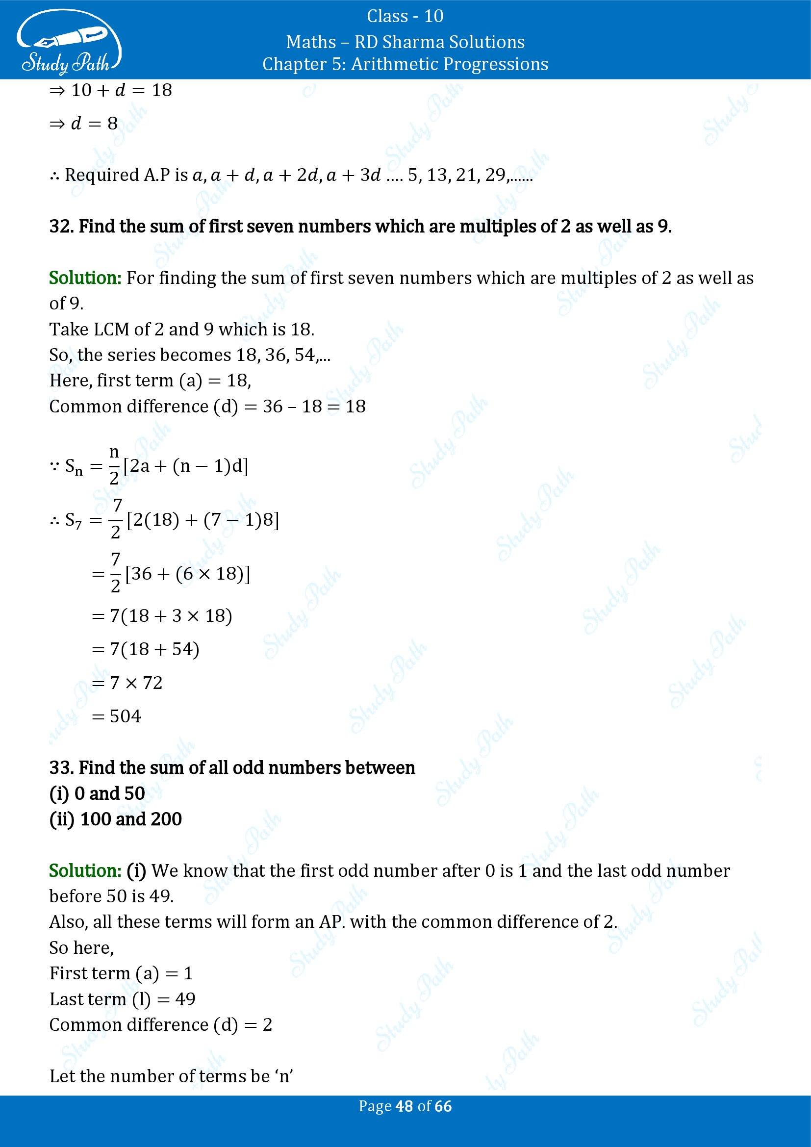RD Sharma Solutions Class 10 Chapter 5 Arithmetic Progressions Exercise 5.6 00048
