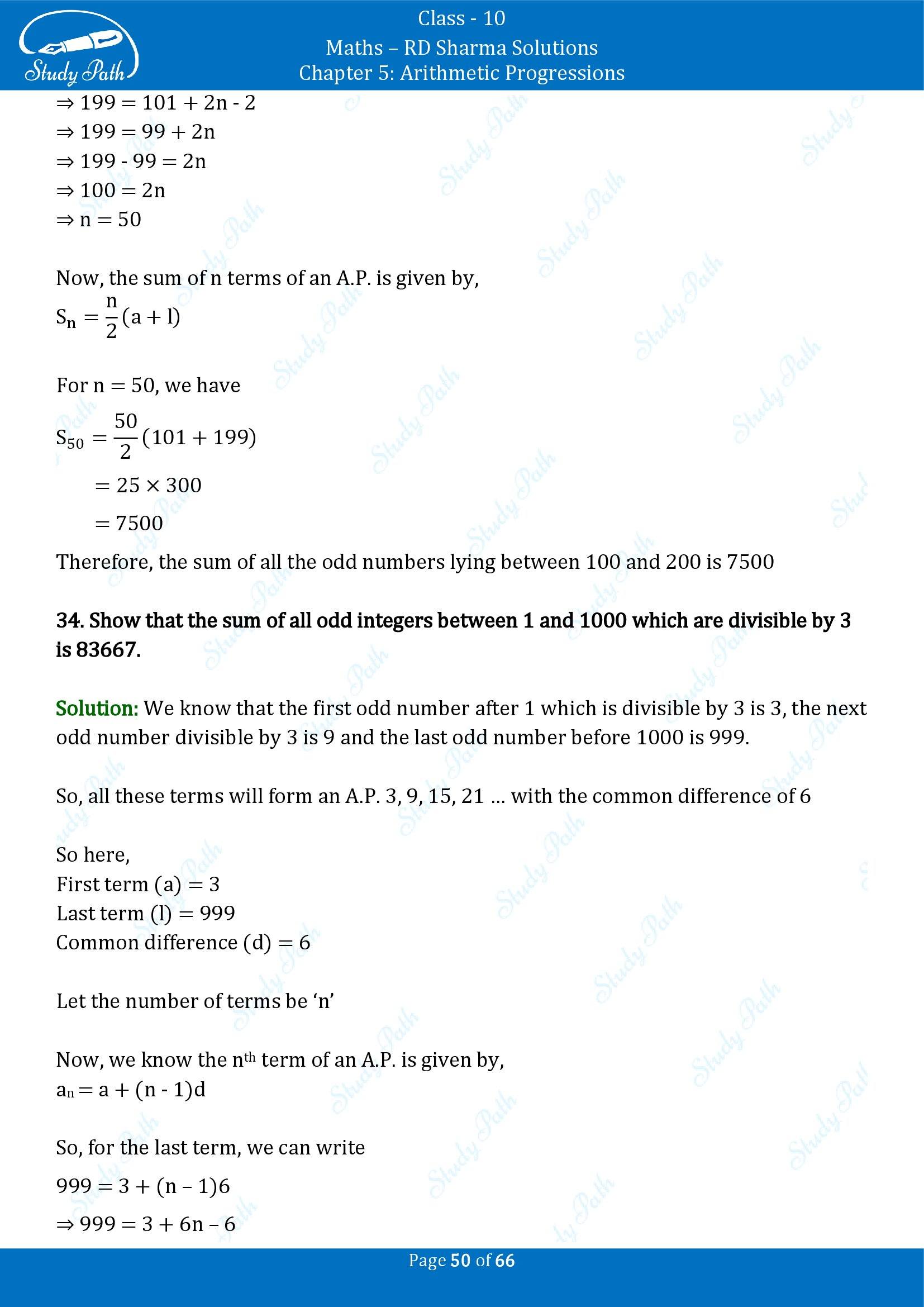 RD Sharma Solutions Class 10 Chapter 5 Arithmetic Progressions Exercise 5.6 00050
