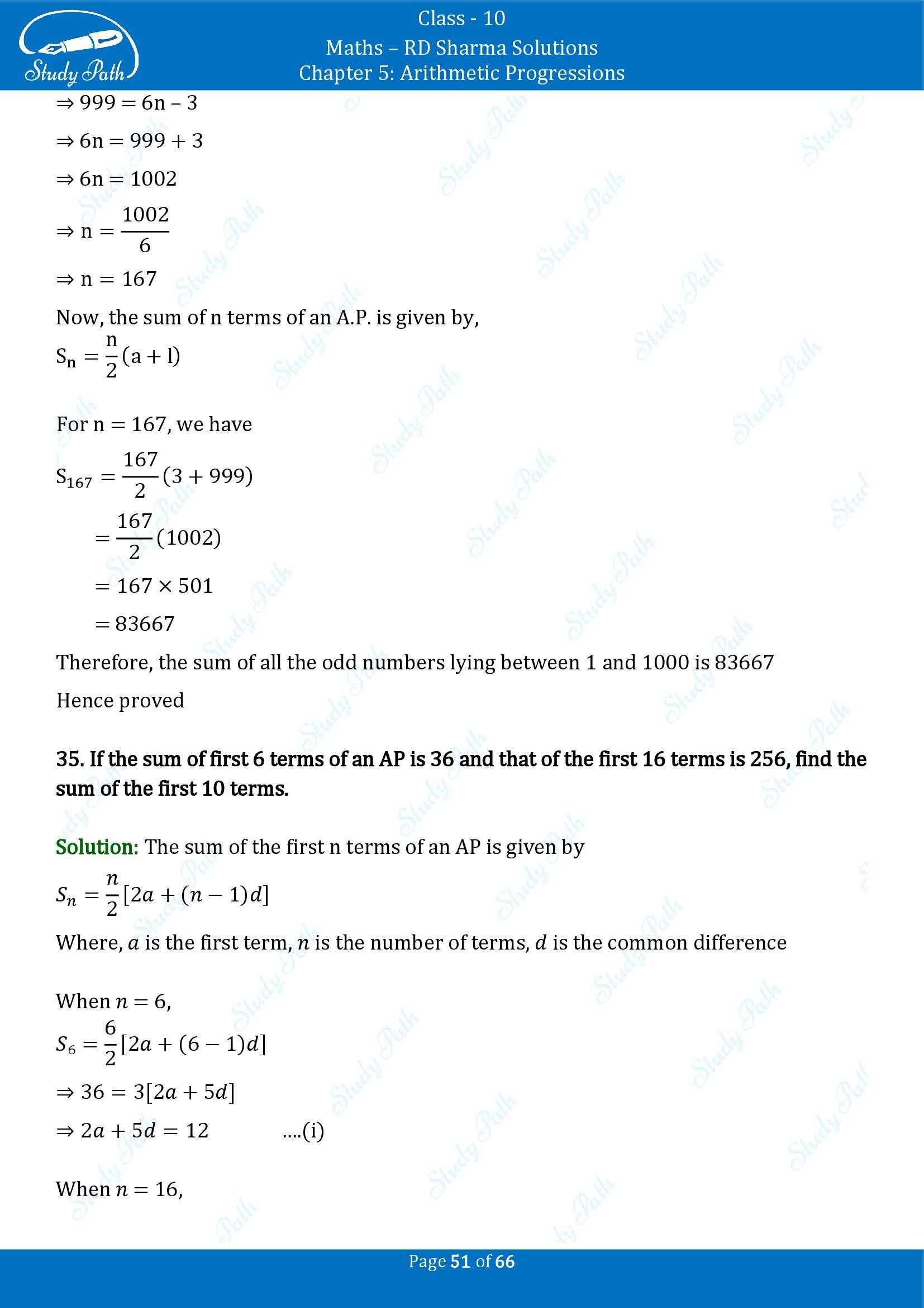 RD Sharma Solutions Class 10 Chapter 5 Arithmetic Progressions Exercise 5.6 00051