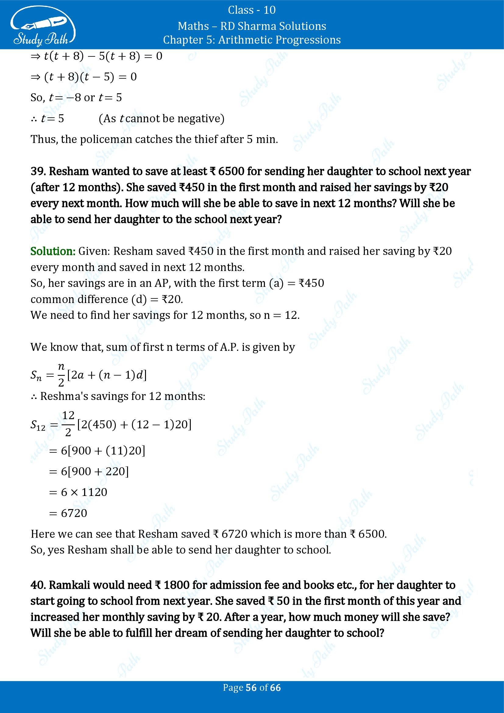 RD Sharma Solutions Class 10 Chapter 5 Arithmetic Progressions Exercise 5.6 00056