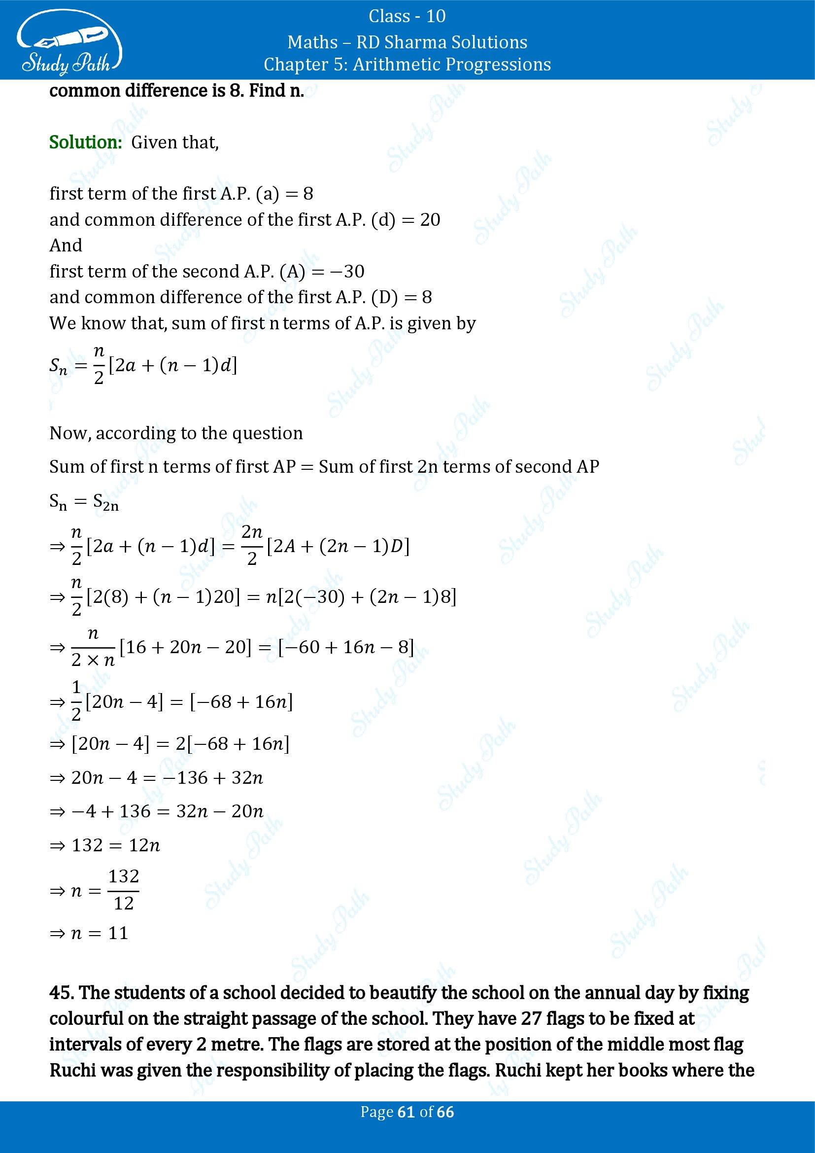 RD Sharma Solutions Class 10 Chapter 5 Arithmetic Progressions Exercise 5.6 00061