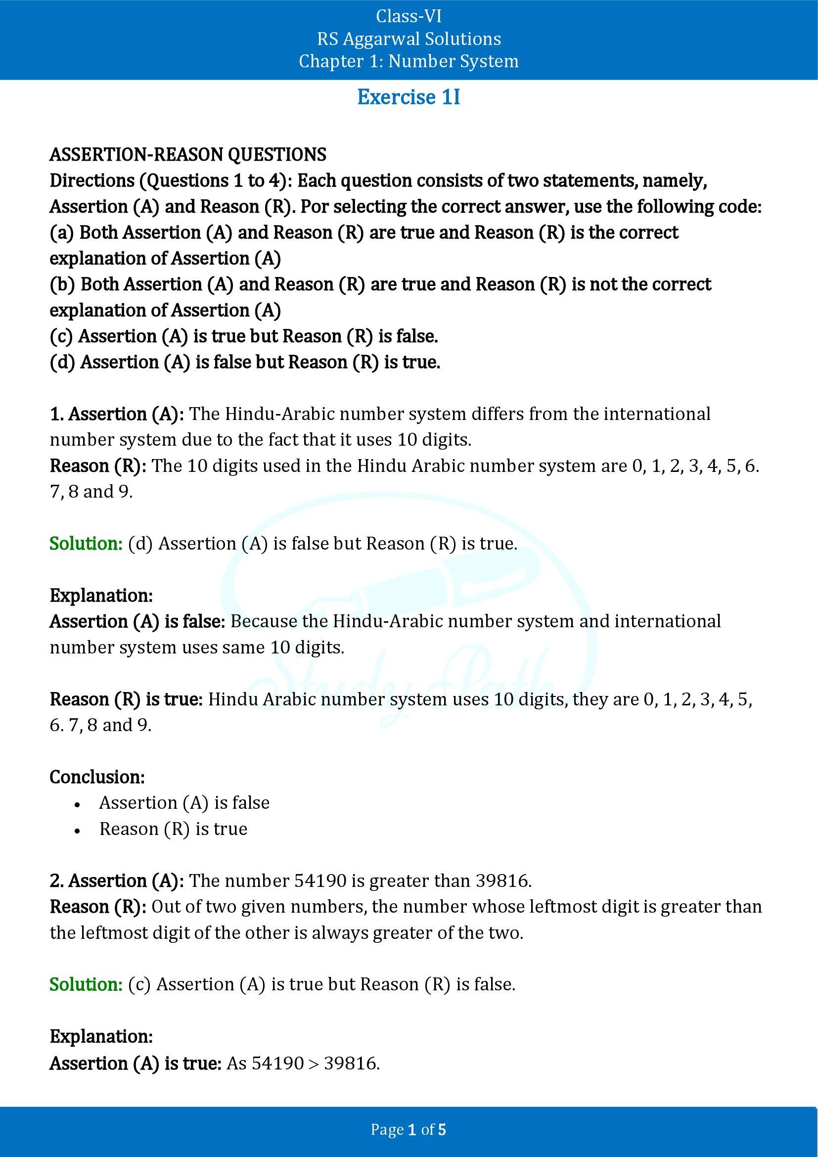 RS Aggarwal Solutions Class 6 Chapter 1 Number System Exercise 1I 00001