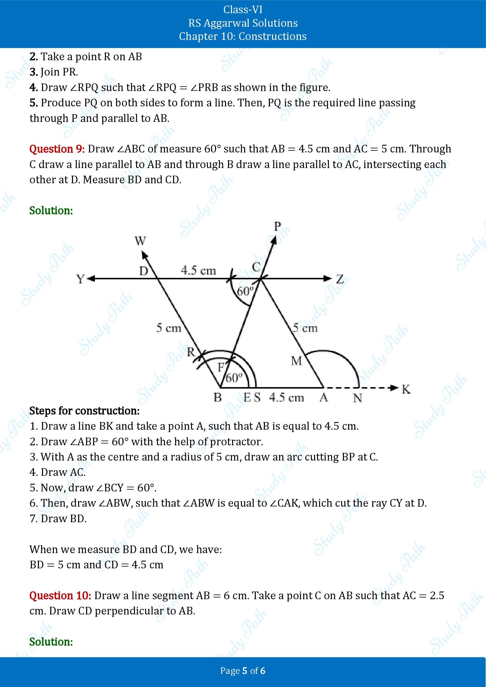 RS Aggarwal Solutions Class 6 Chapter 10 Constructions Exercise 10A 00005