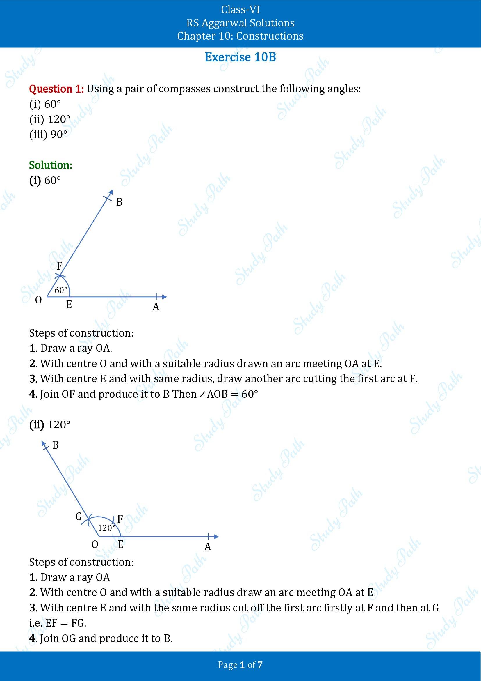 RS Aggarwal Solutions Class 6 Chapter 10 Constructions Exercise 10B 00001