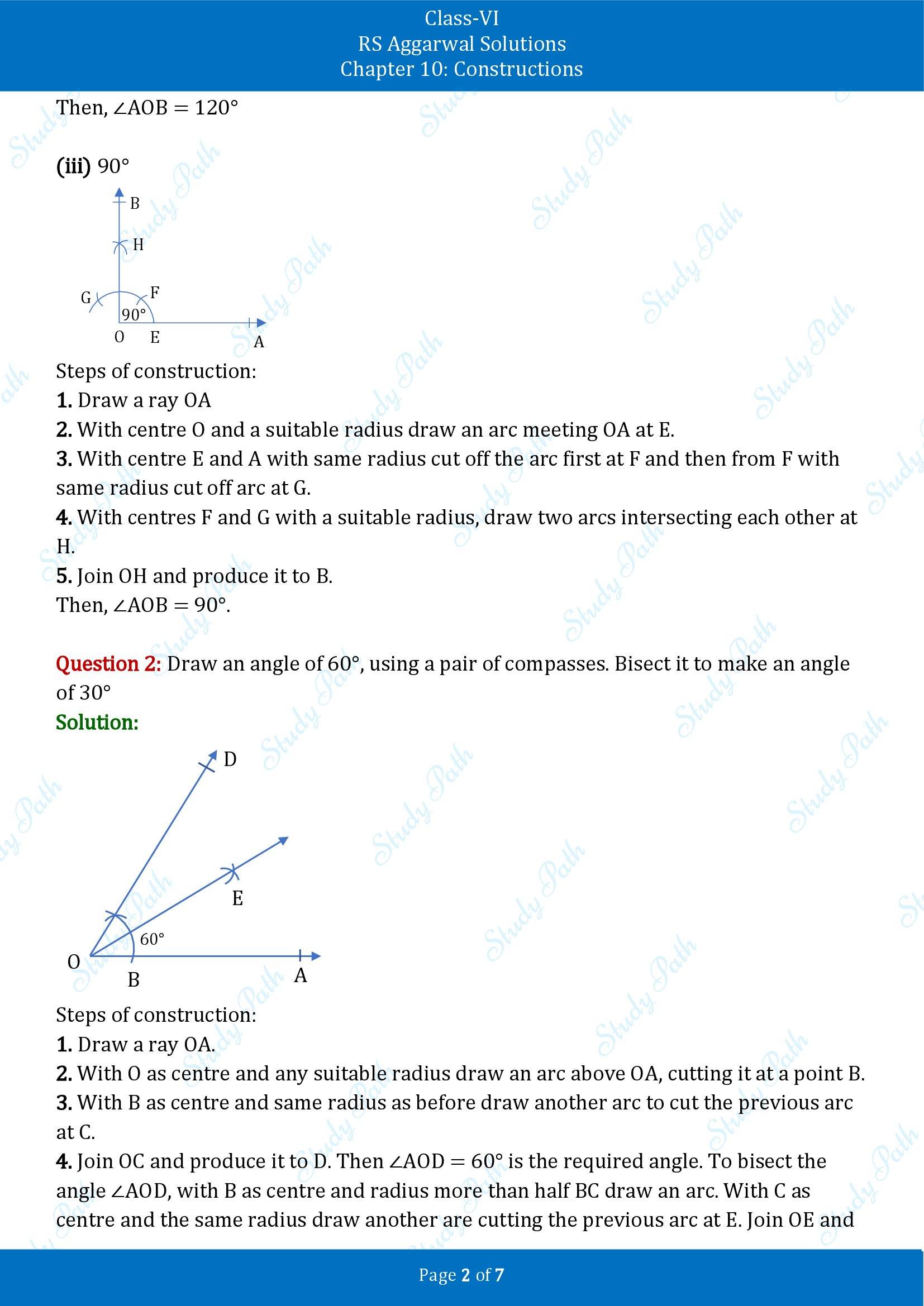 RS Aggarwal Solutions Class 6 Chapter 10 Constructions Exercise 10B 00002